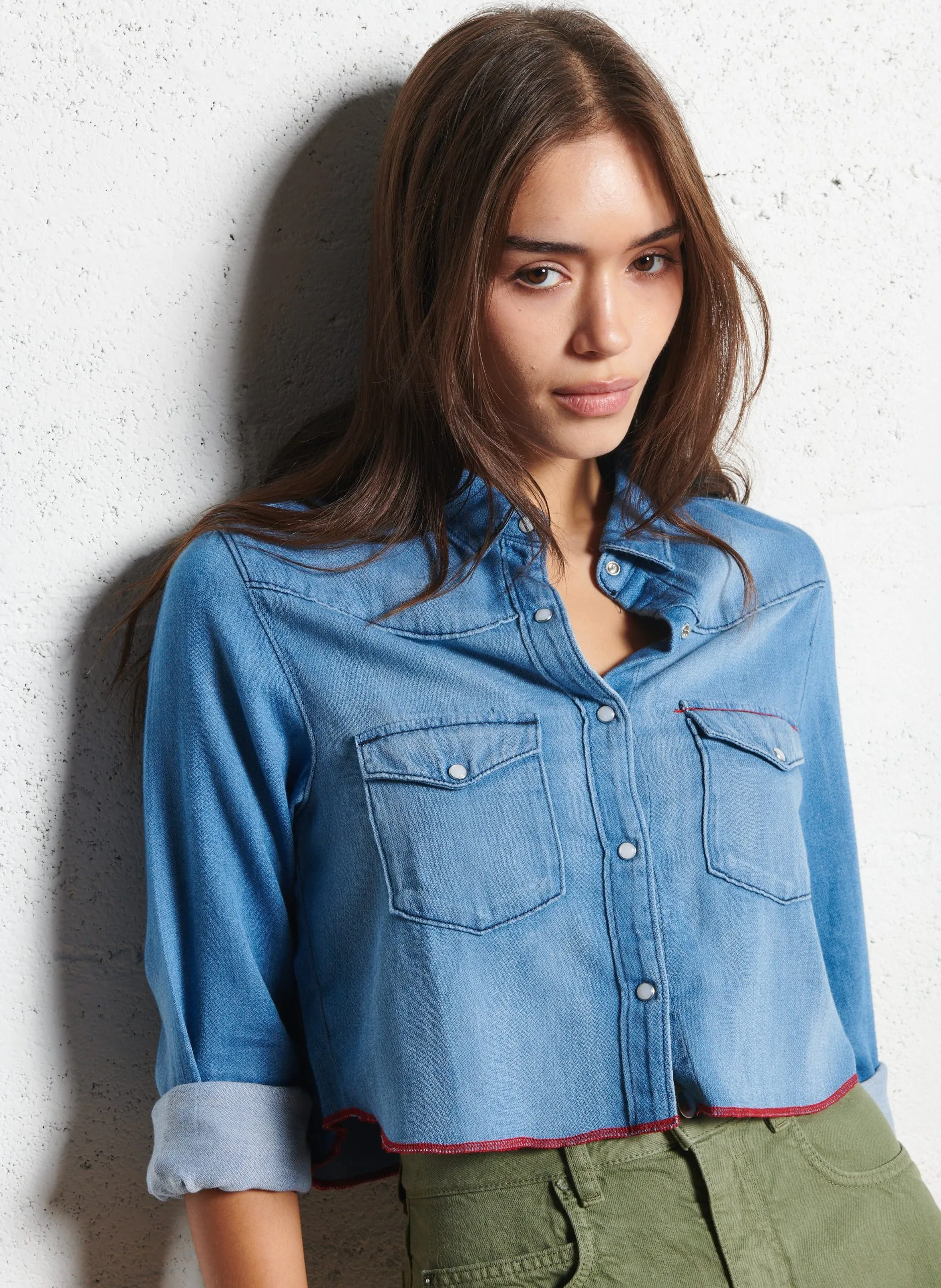 Colonel - Einfarbiges Hemd Blau ANGA