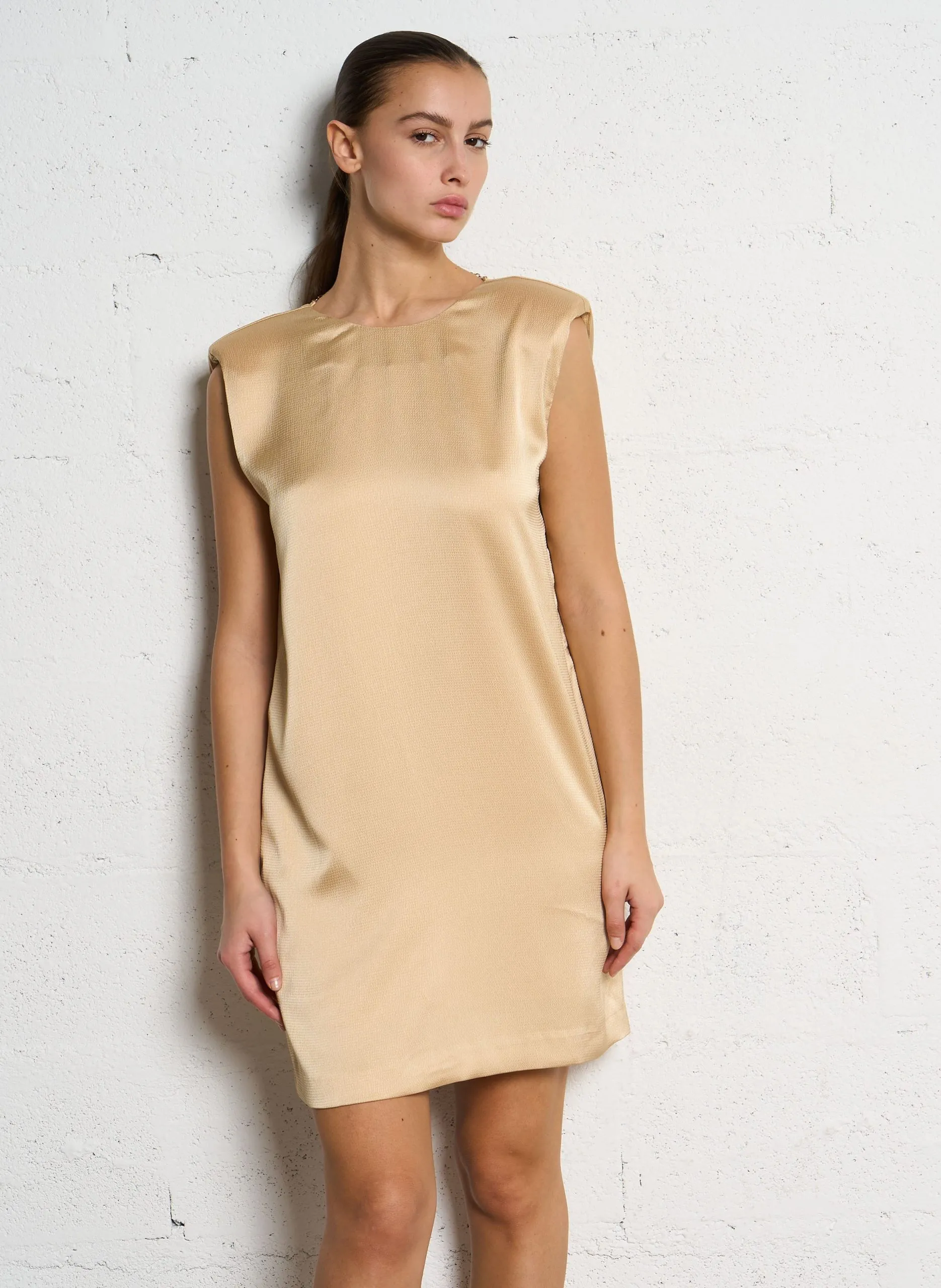 Satin-Kleid Beige CLARA