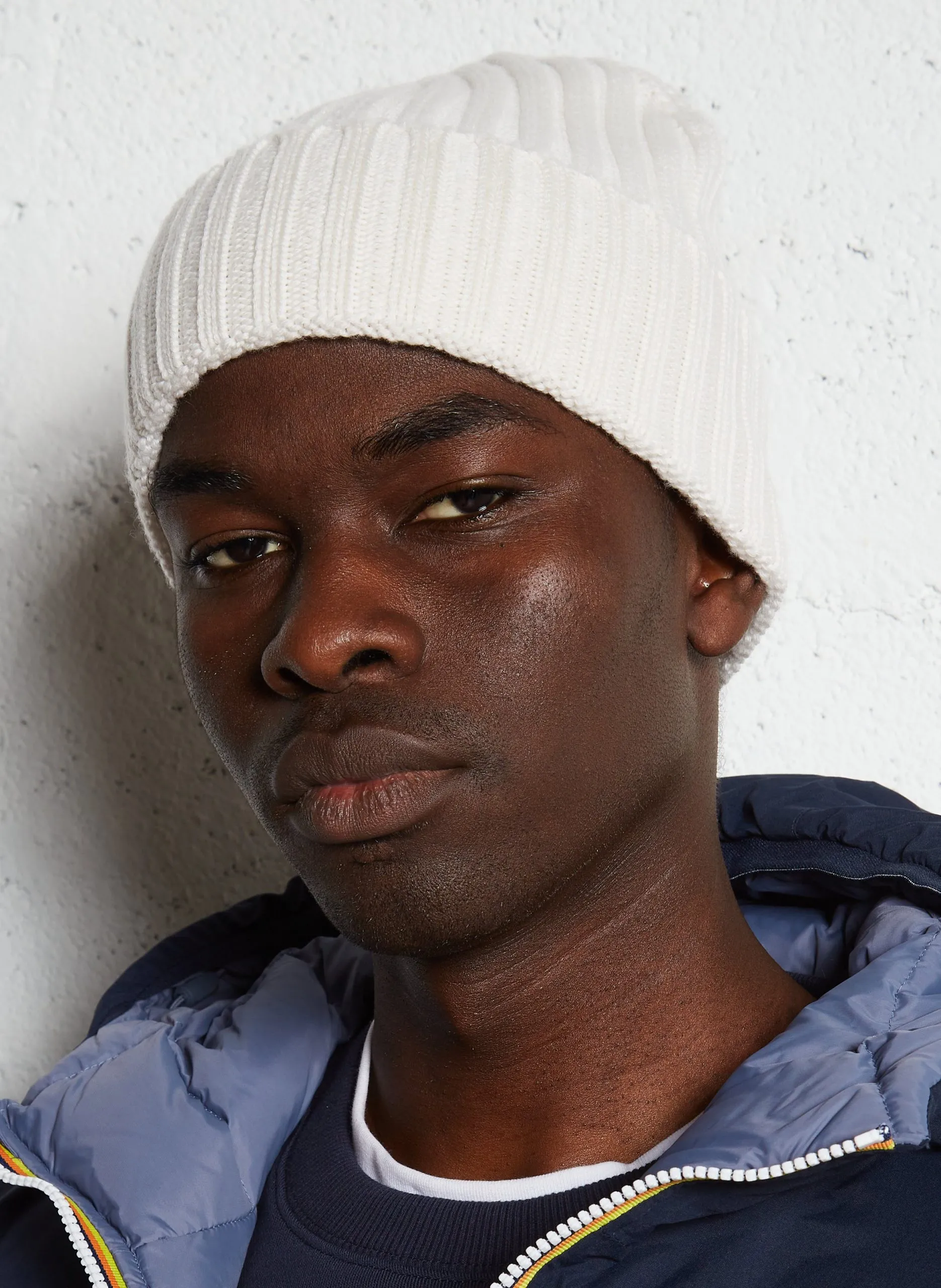 Mütze aus Merinowolle Weiss