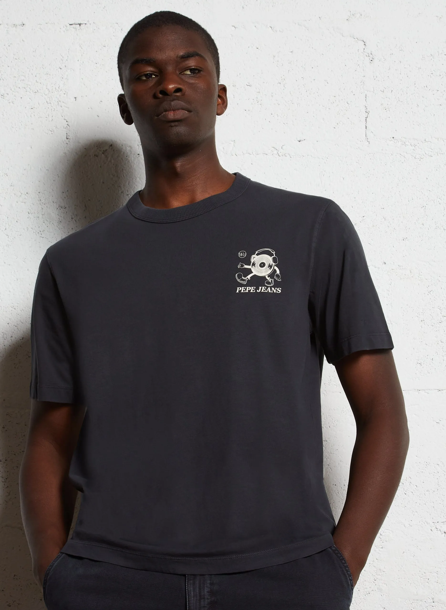 Oversize T-Shirt aus bedruckter Baumwolle Schwarz