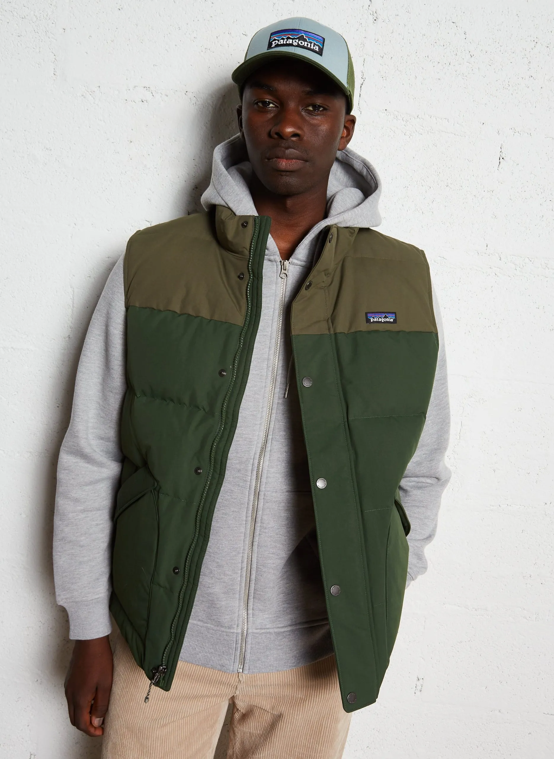 Steppweste mit Stehkragen Grun DOWNDRIFT