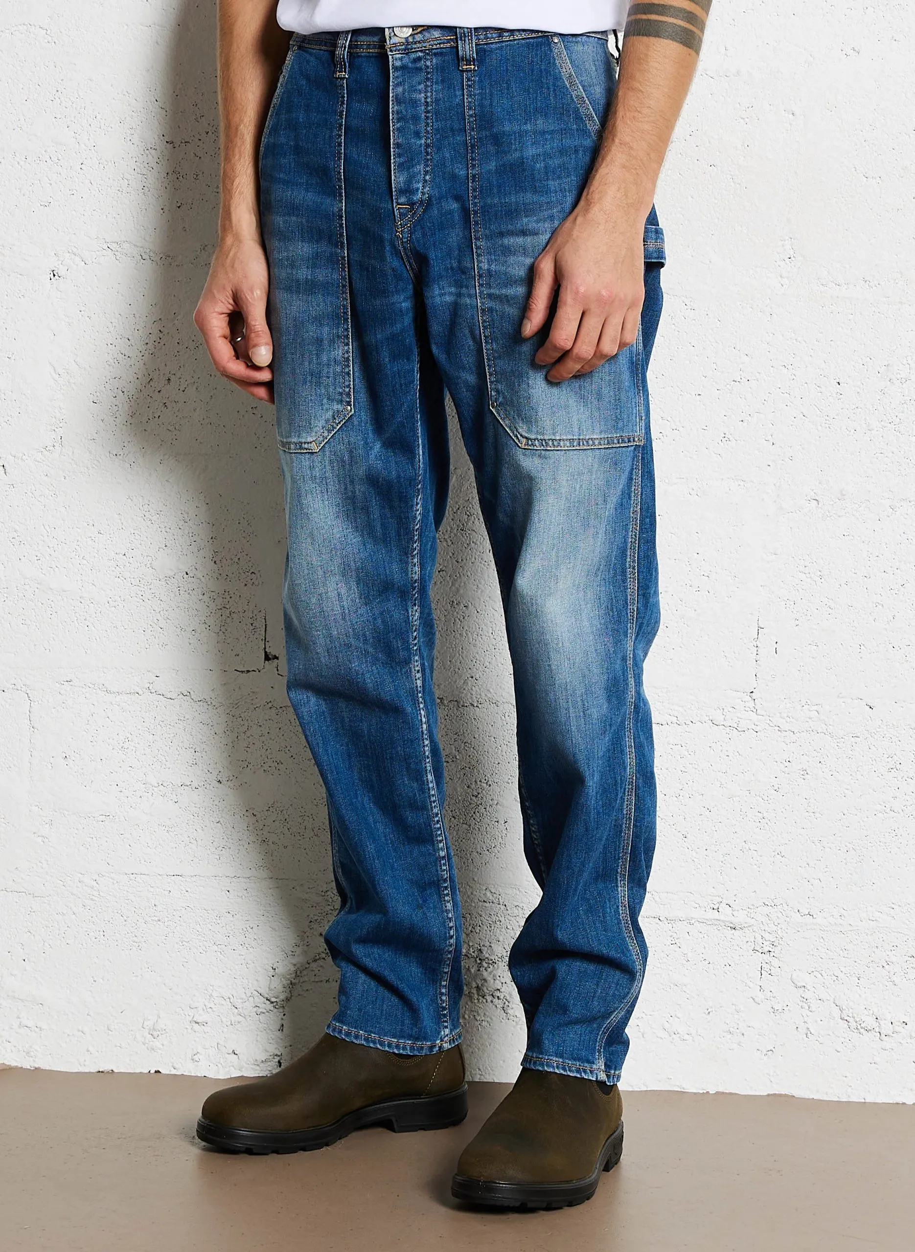 Gerade geschnittene Jeans aus Baumwoll-Mix Blau WORK