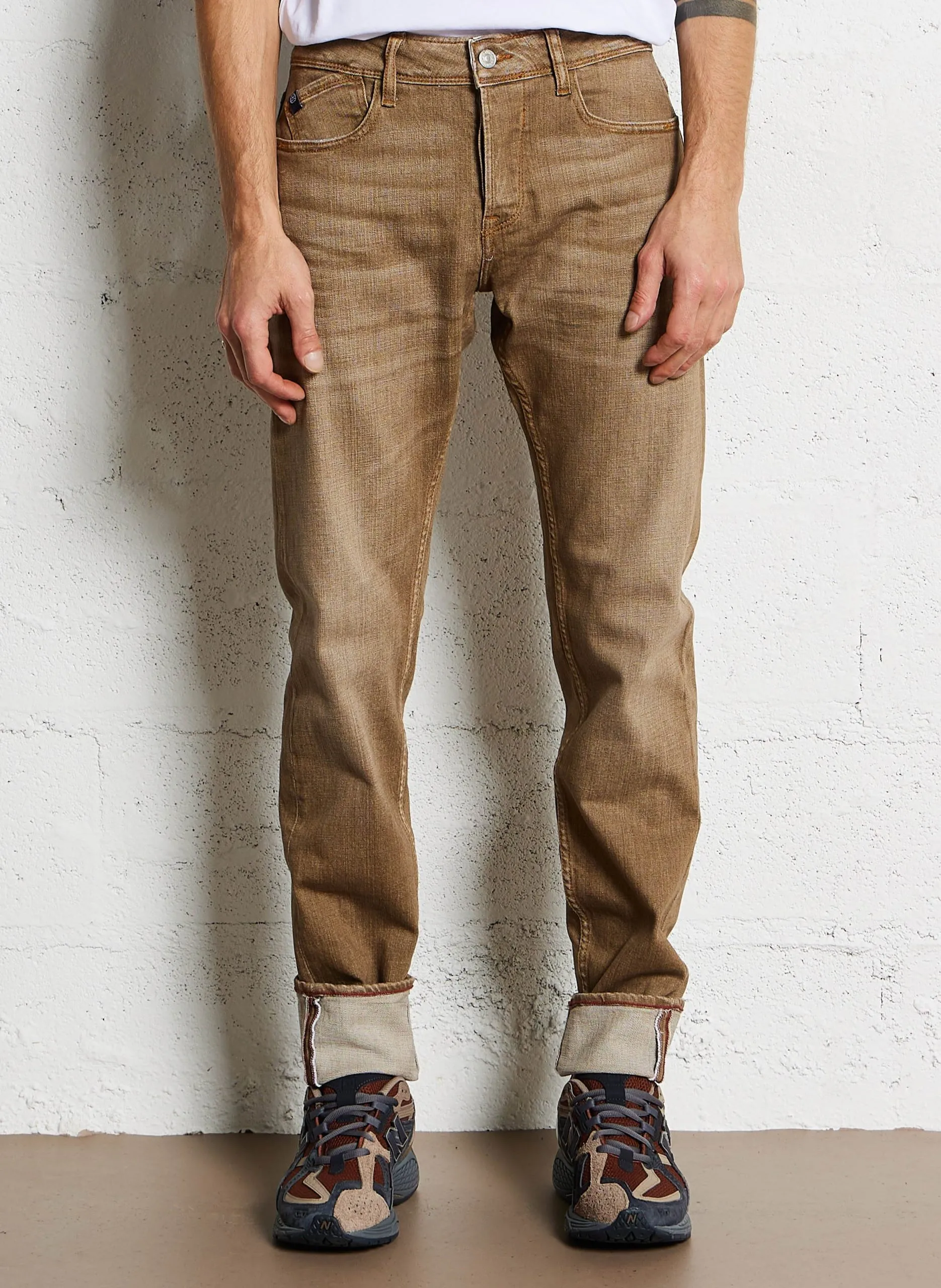 Gerade geschnittene Jeans - verwaschen Braun 700/11