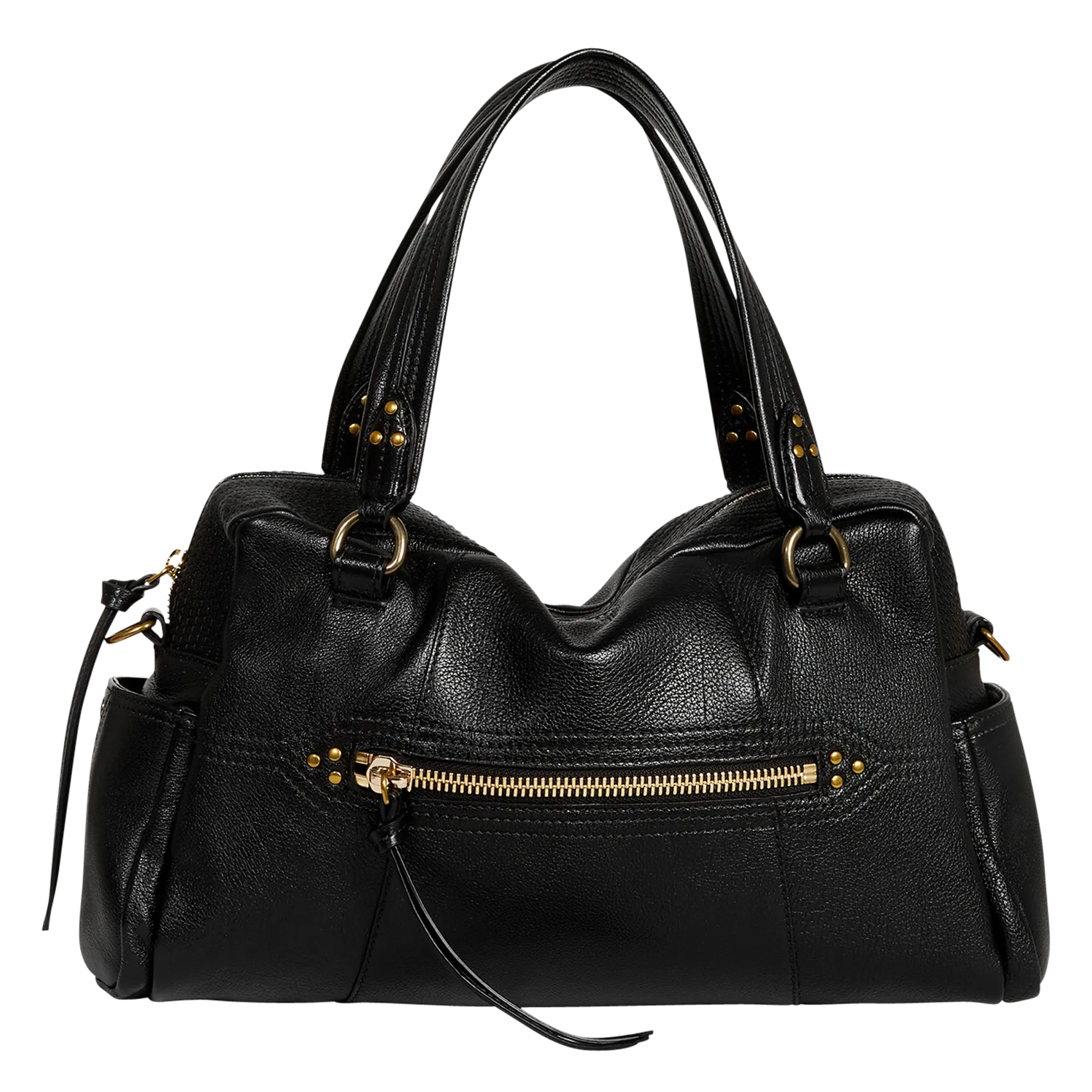 Einkaufstasche aus Leder Schwarz LUCKY