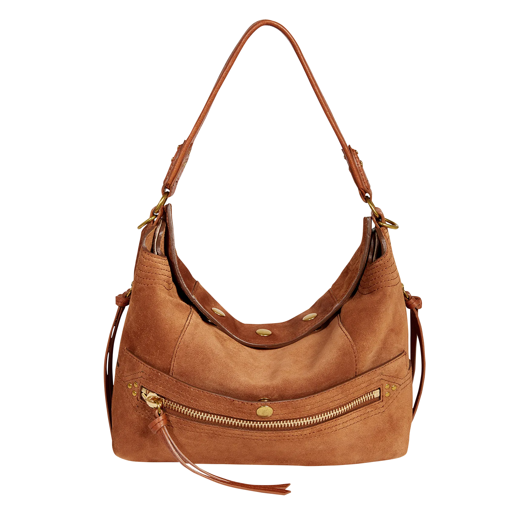 Shopper aus Veloursleder Braun LUCKY