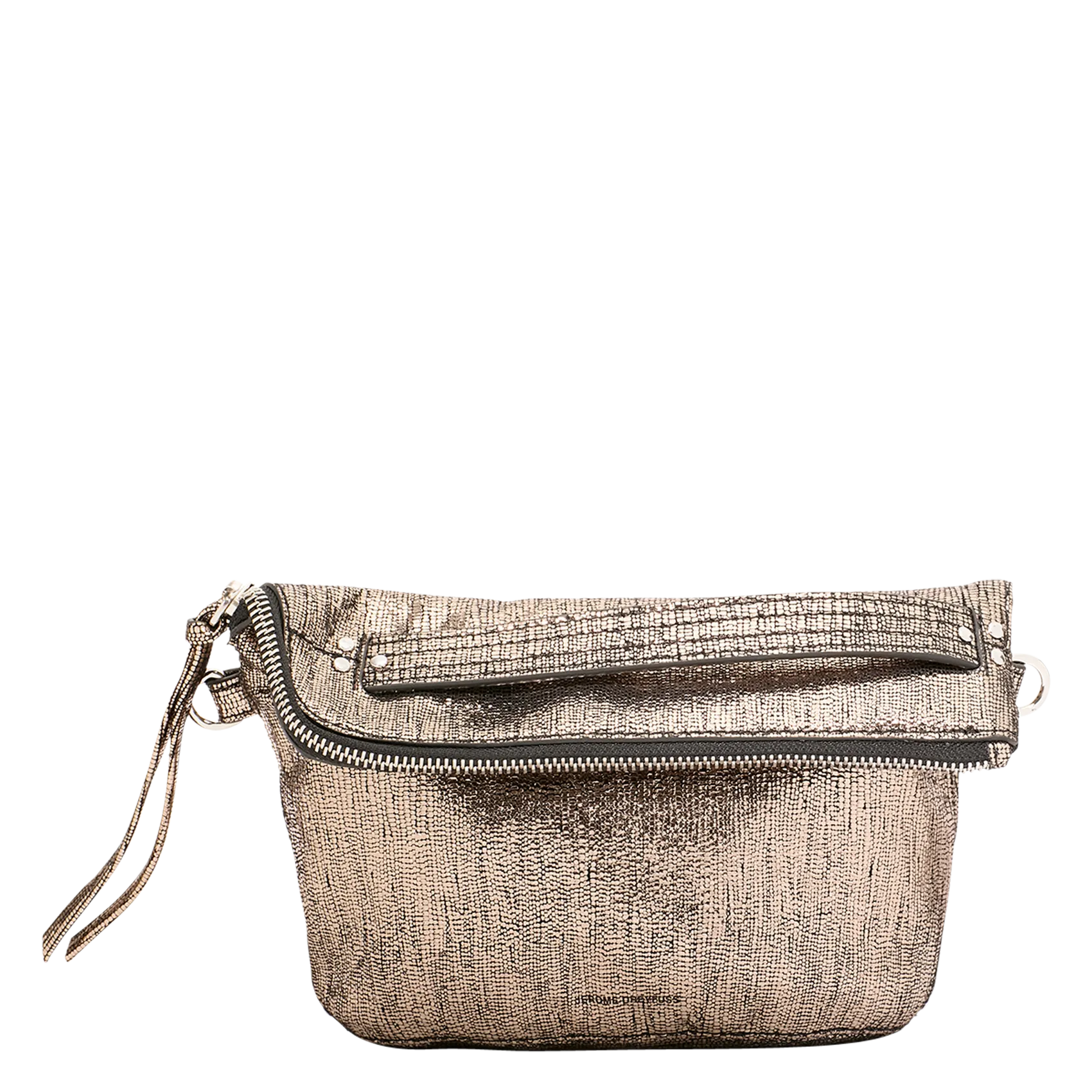 Clutch aus Leder im Metallic-Look Golden LUCKY