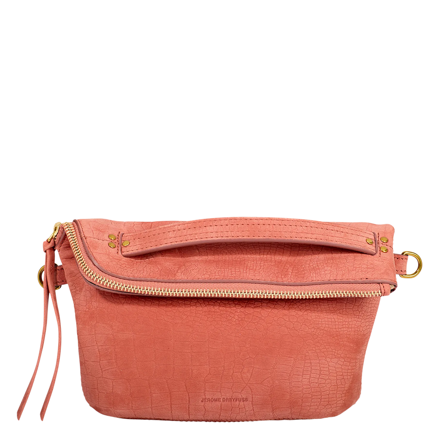 Breiter Ledergürtel mit Nieten Orange LUCKY