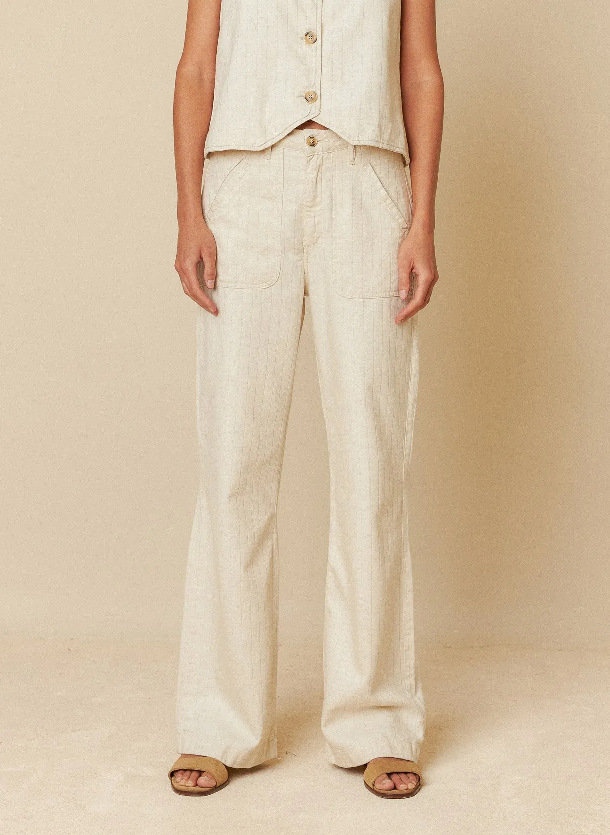 Blazer aus Baumwollmischung Beige