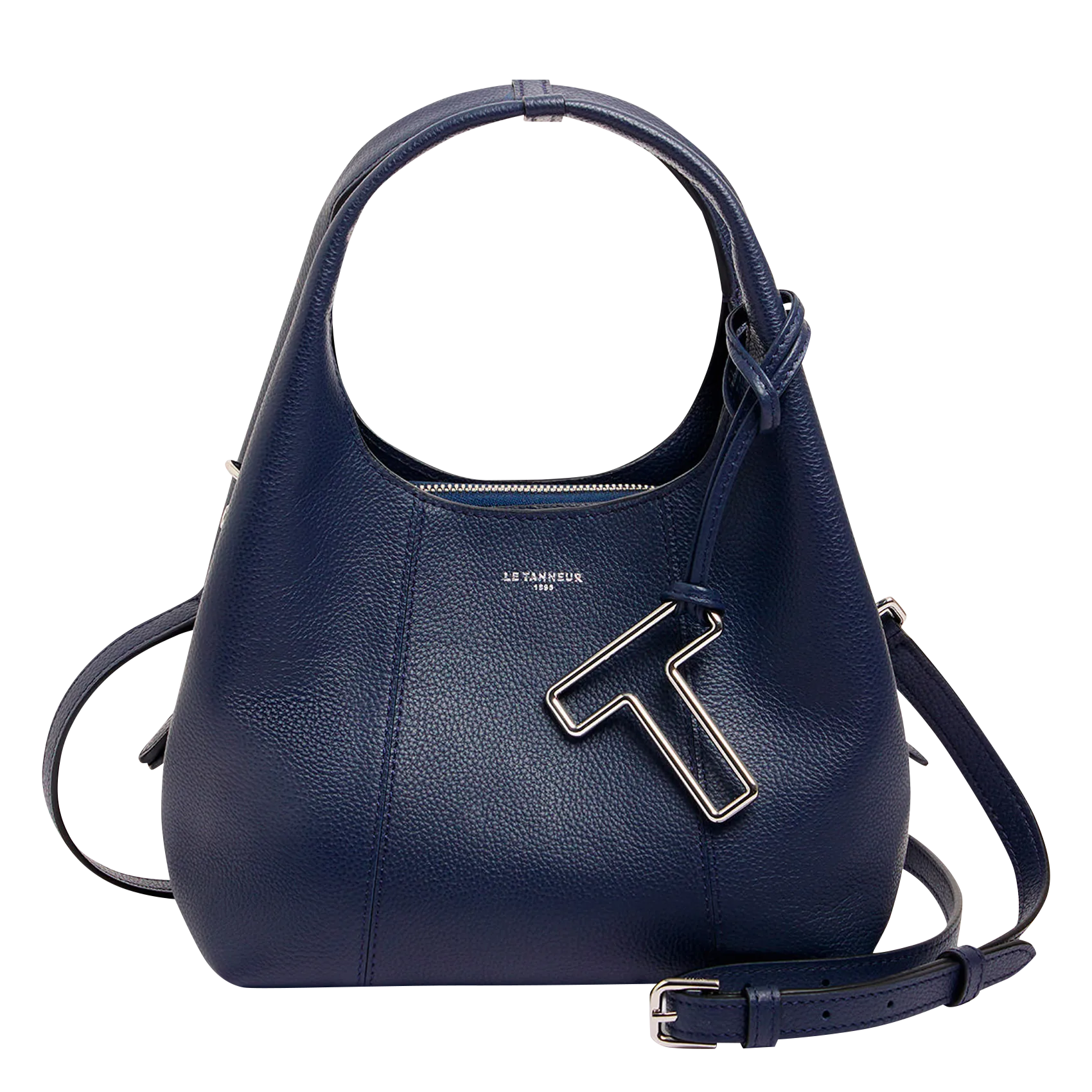 Lederhandtasche Blau JULIETTE