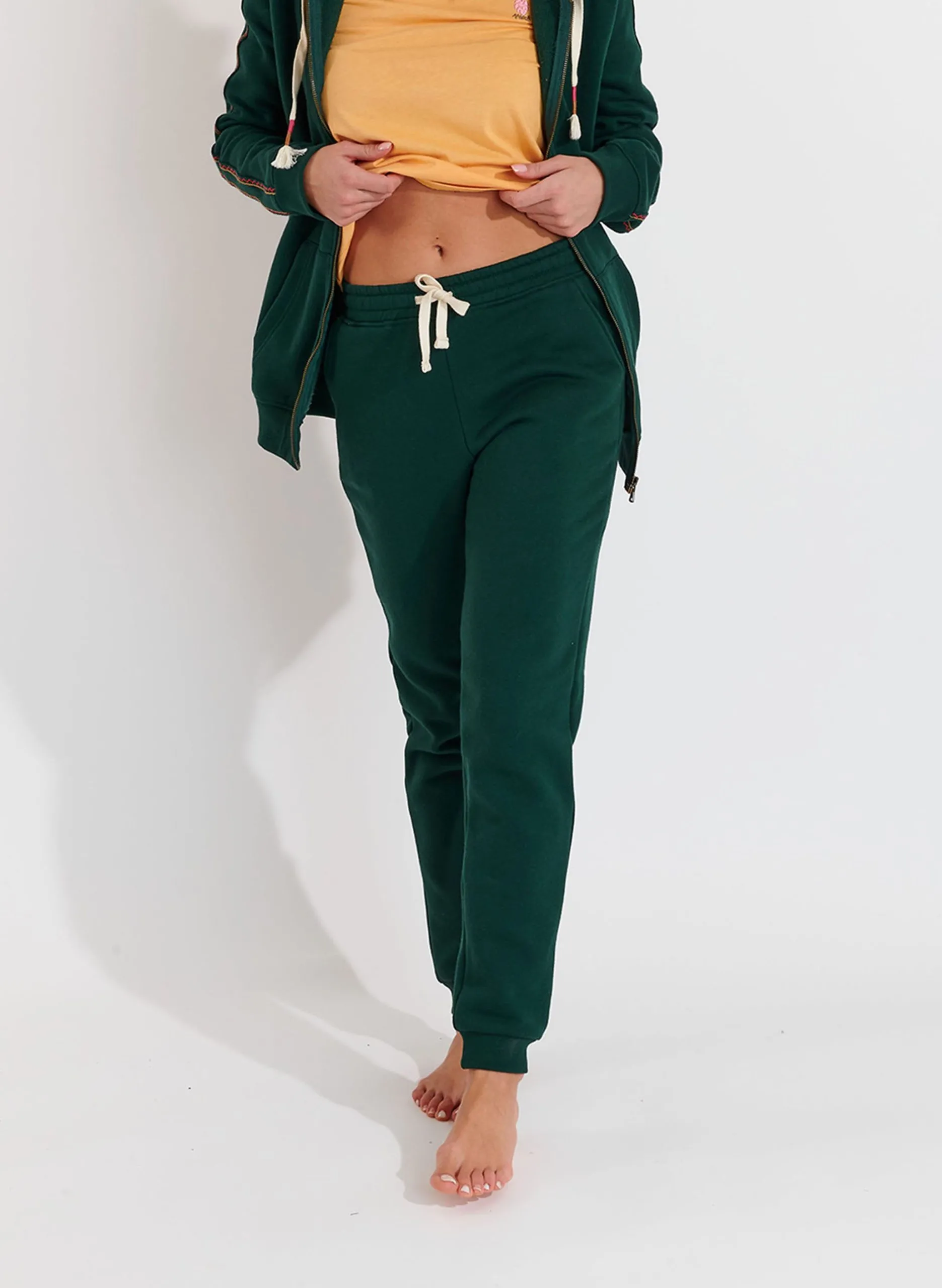 Gerade geschnittene Jogginghose aus Baumwoll-Mix Grun QUICK BIGROCK