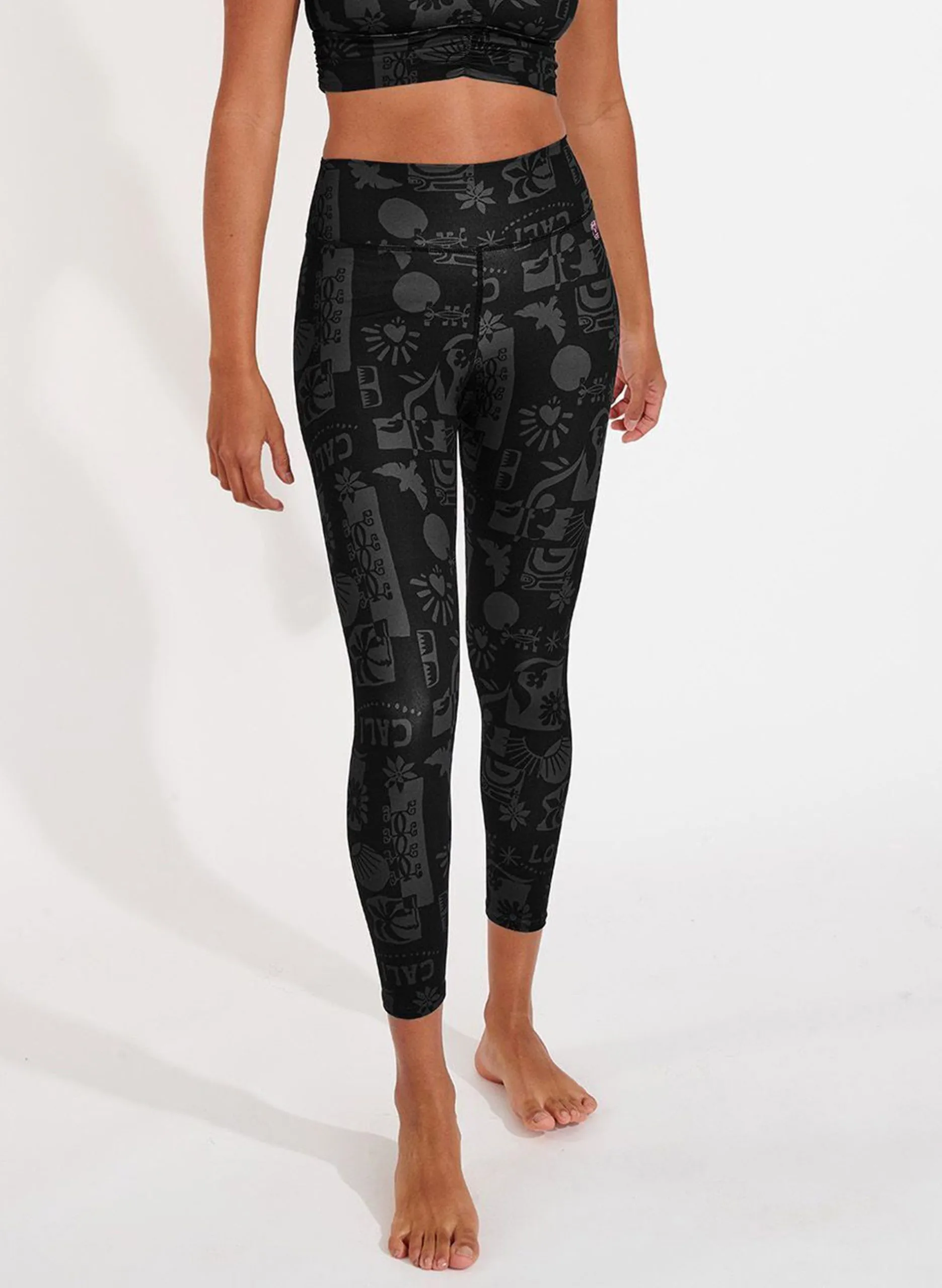 Bedruckte Sport-Leggings Schwarz AETO WELLZEN