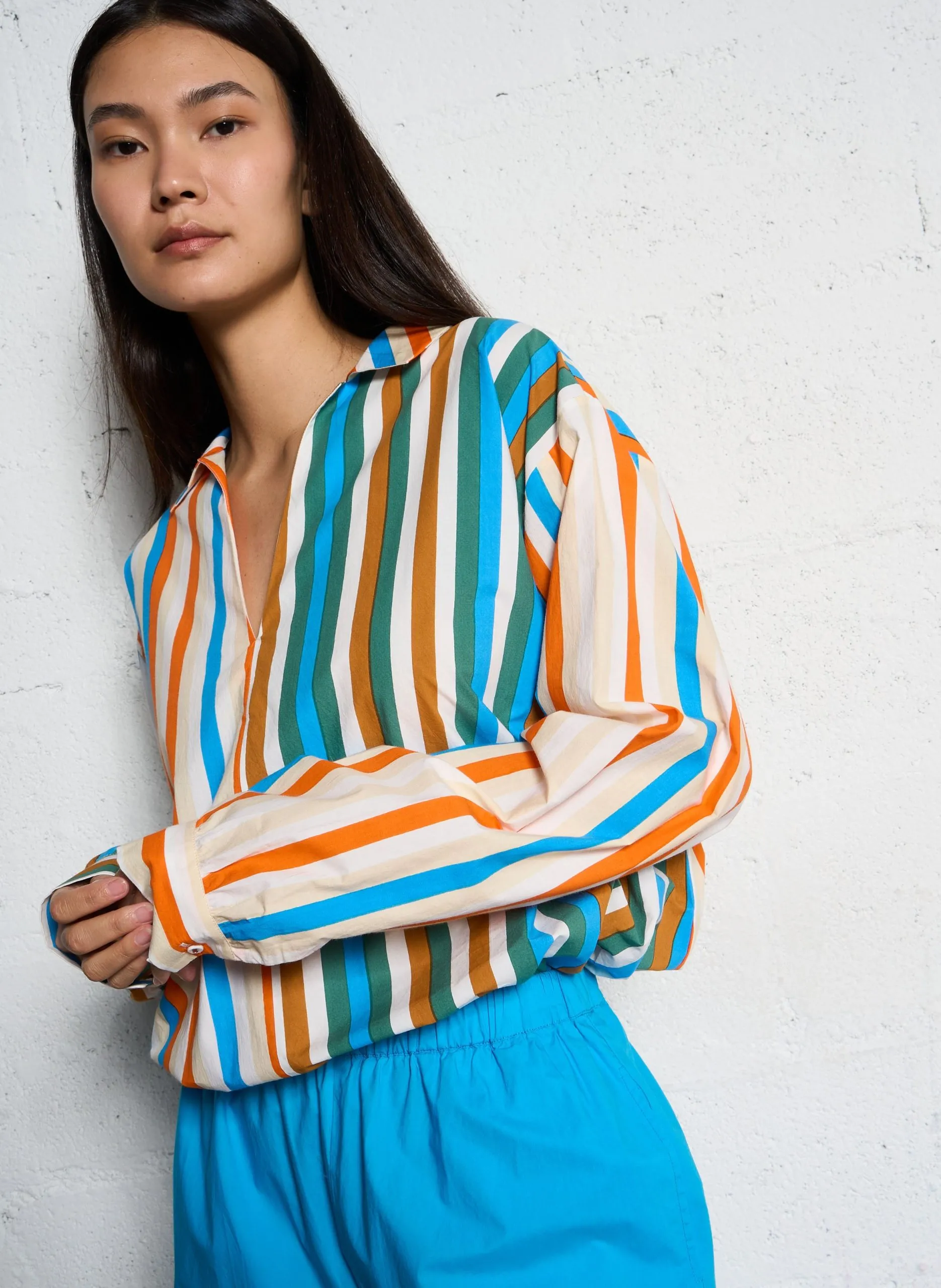 Baumwollhemd mit Print Braun VANI