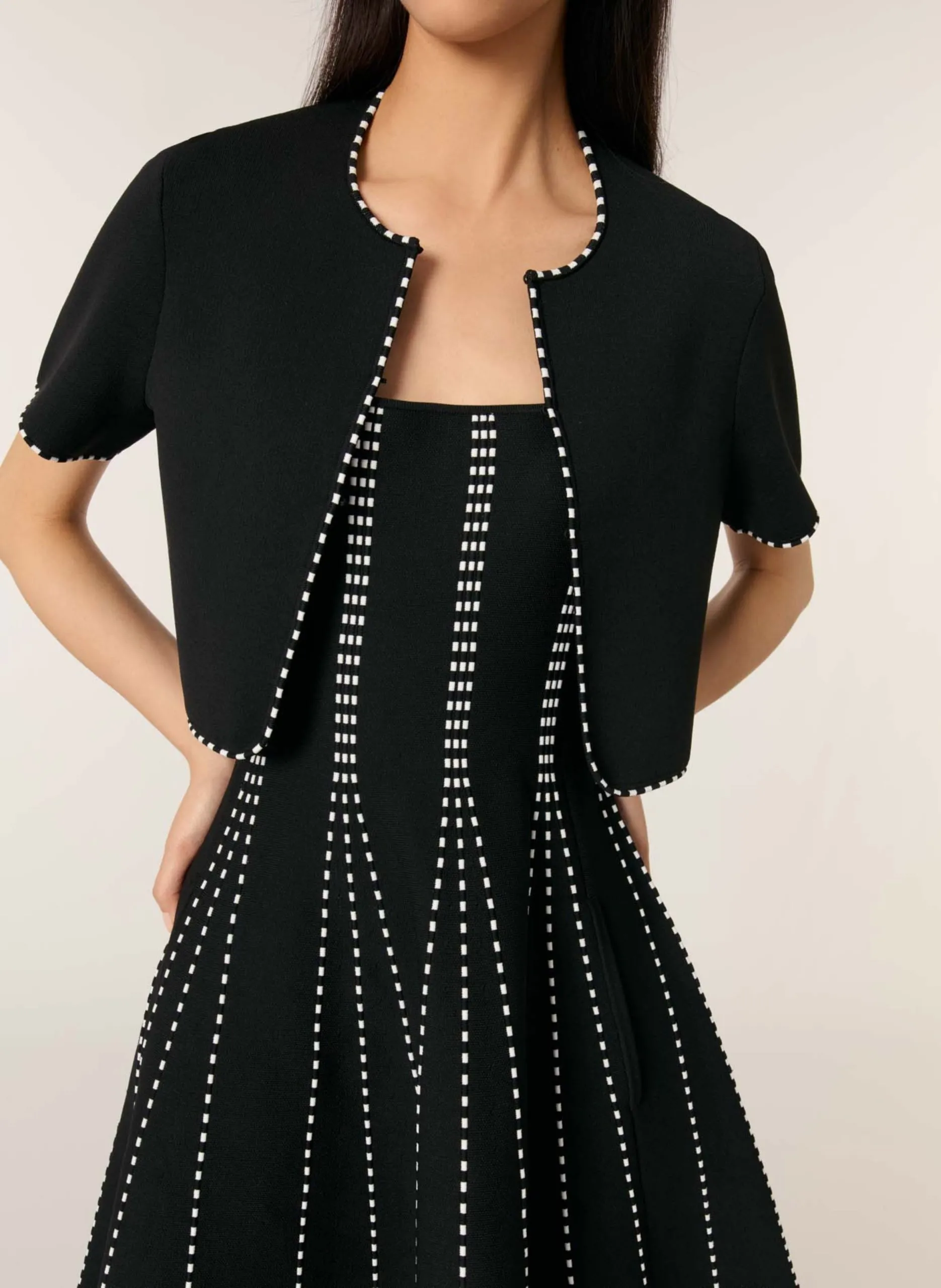 Cardigan mit Rundhalsausschnitt Schwarz