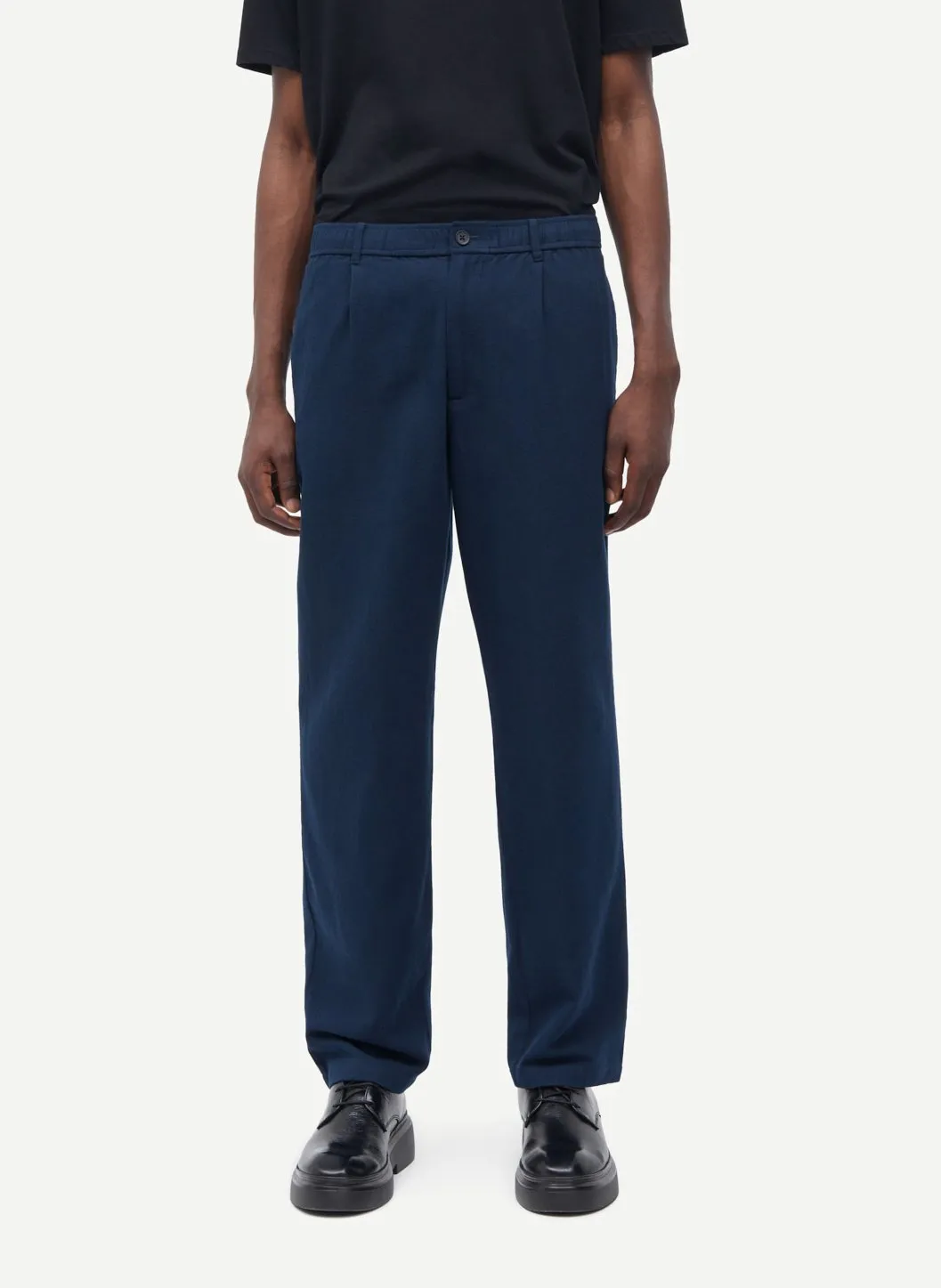 Gerade geschnittene Hose - Woll-Mix Blau SABERTIL