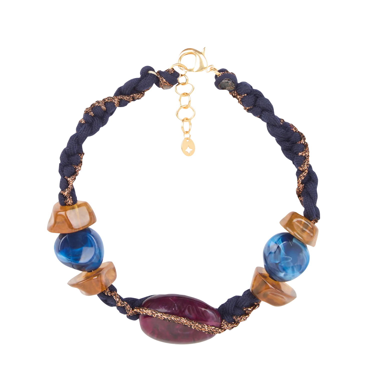 Halskette mit Knoten Blau ANNELI