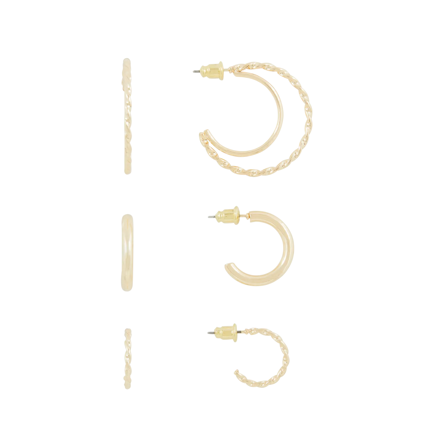 Set von Creolen Golden