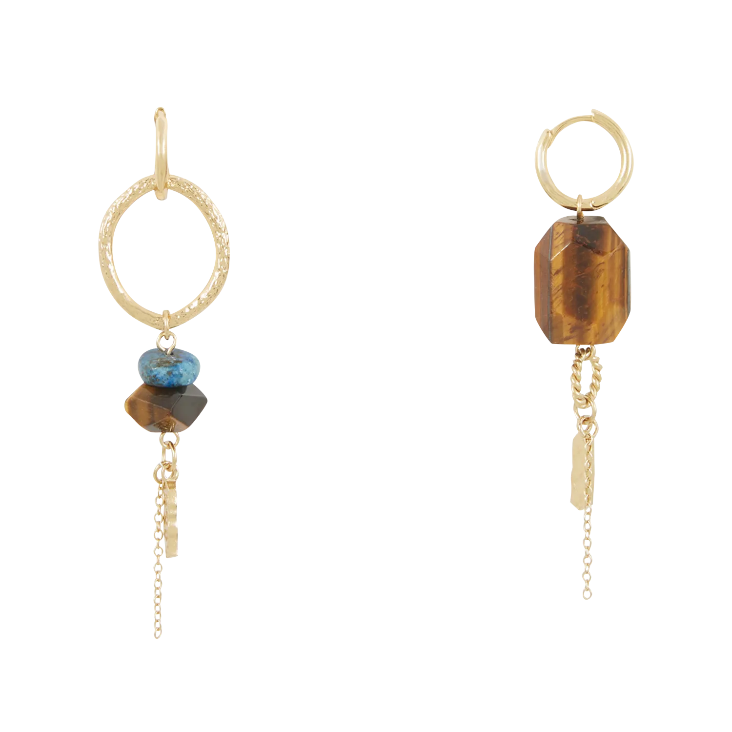 Ohrringe aus recyceltem Messing-Mix Blau TOTI STONE