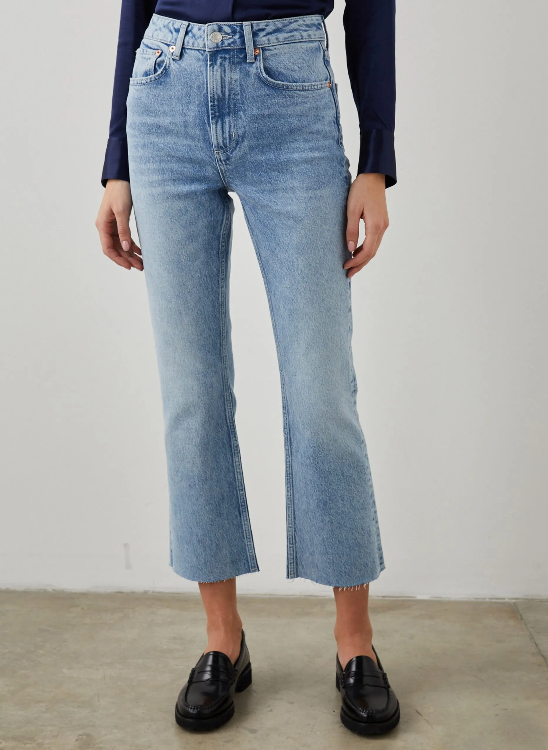 Cropped Jeans aus Baumwoll-Mix Blau SUNSET