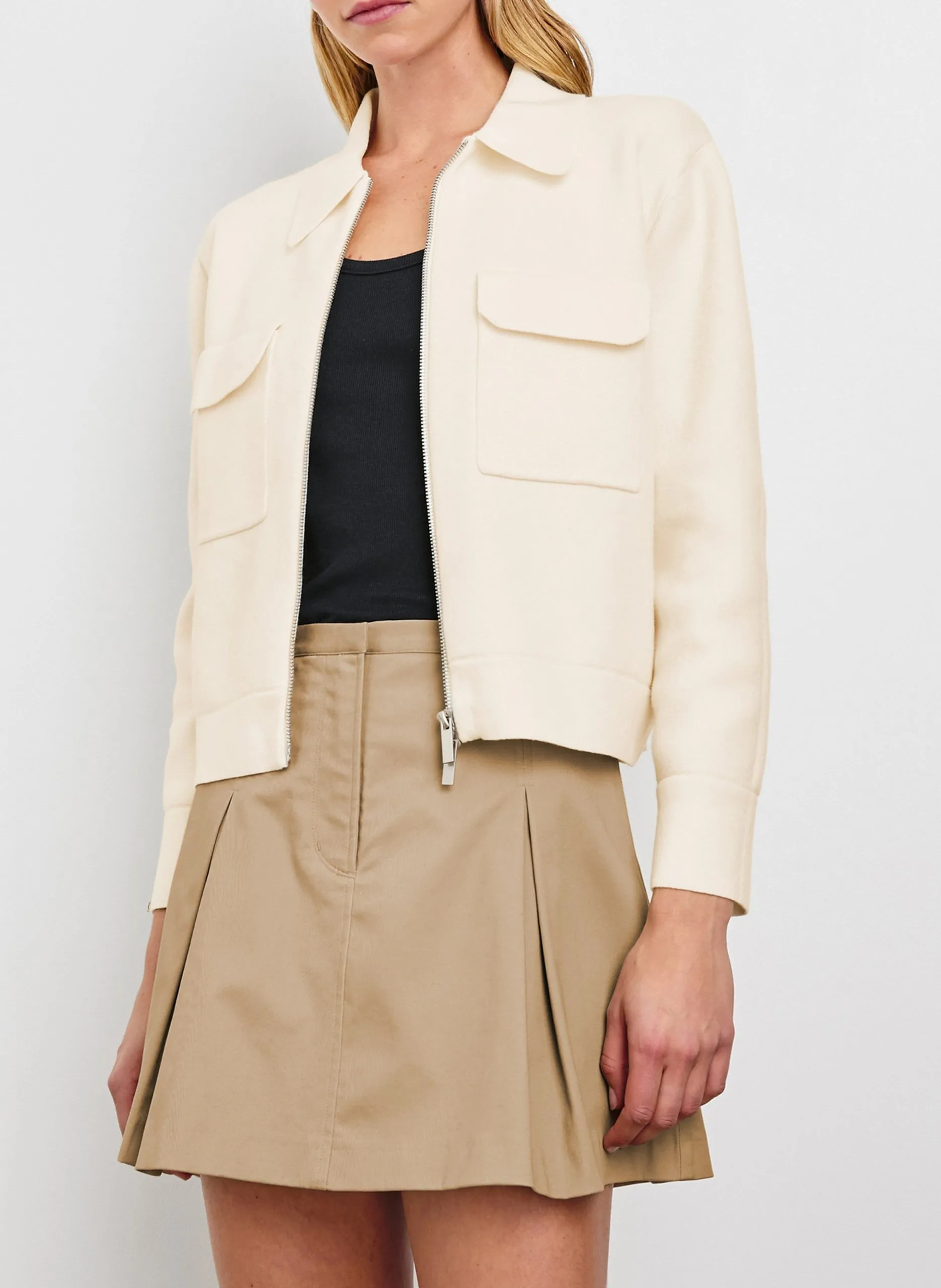 Baumwoll-Mix-Jacke mit klassischem Kragen Weiss REMINGTON