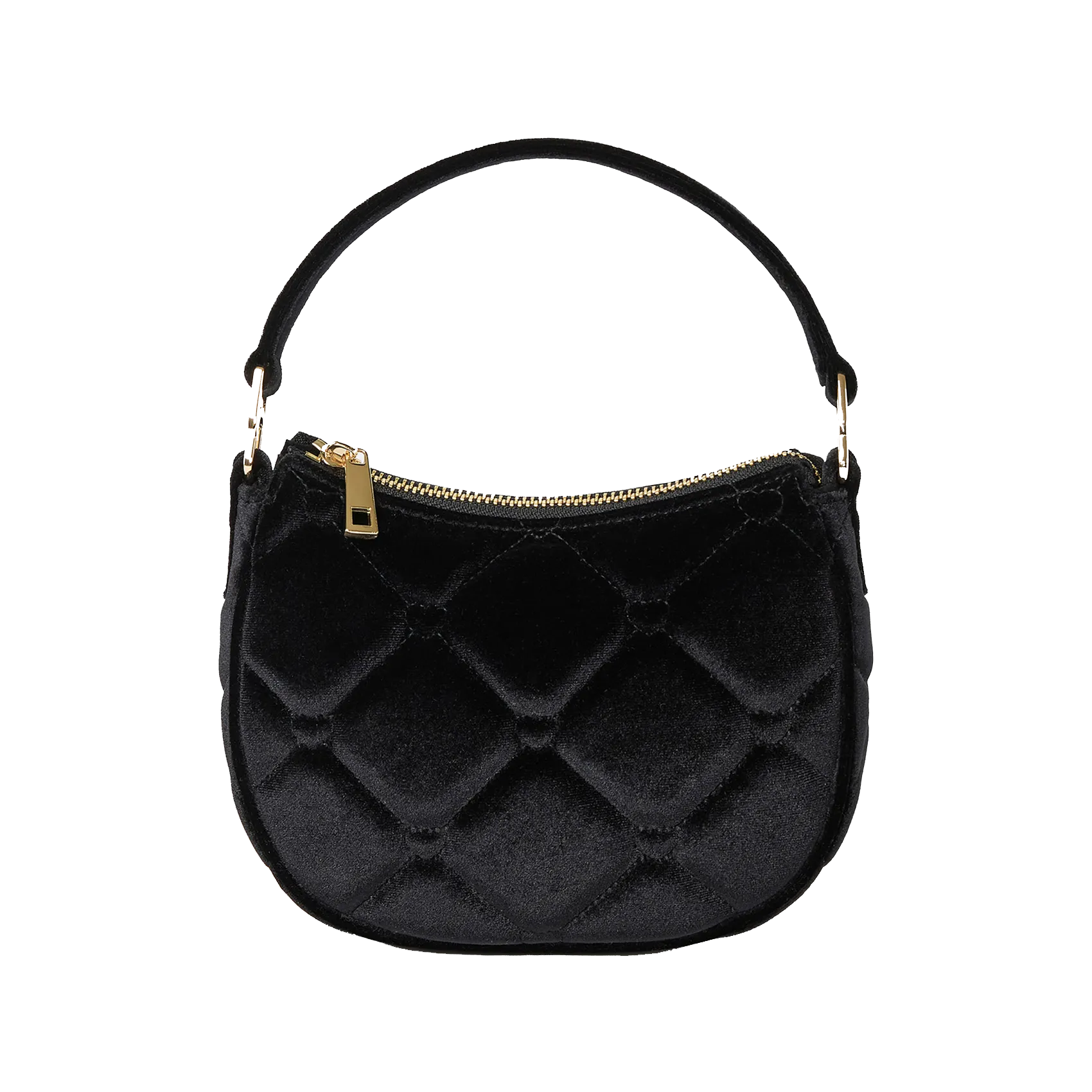 Baguettetasche aus Velours Schwarz SILVA