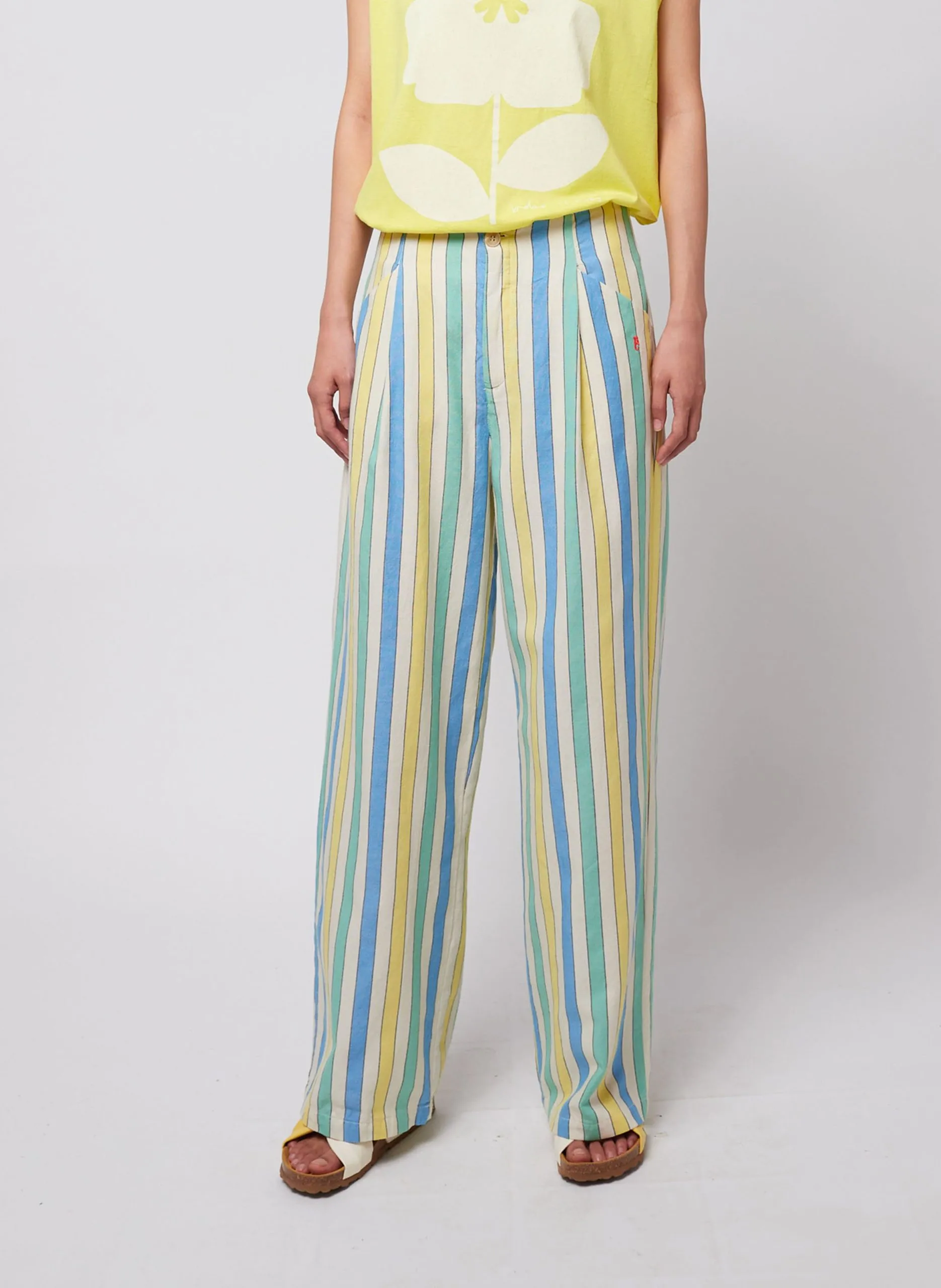 Gerade geschnittene Baumwollhose Mehrfarbig