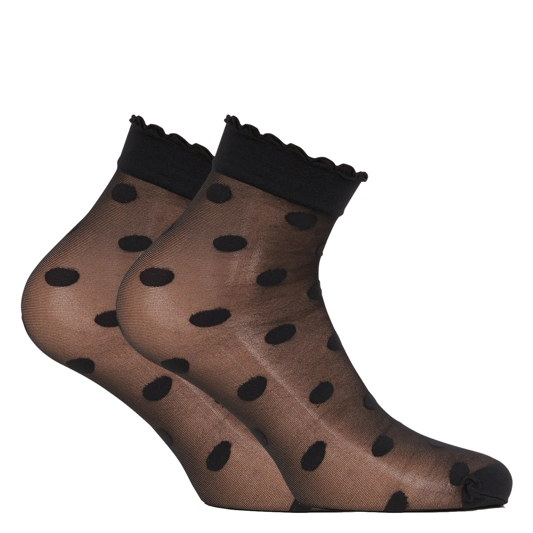 Pack mit 2 halbhohen Socken mit Punkten Schwarz MIA