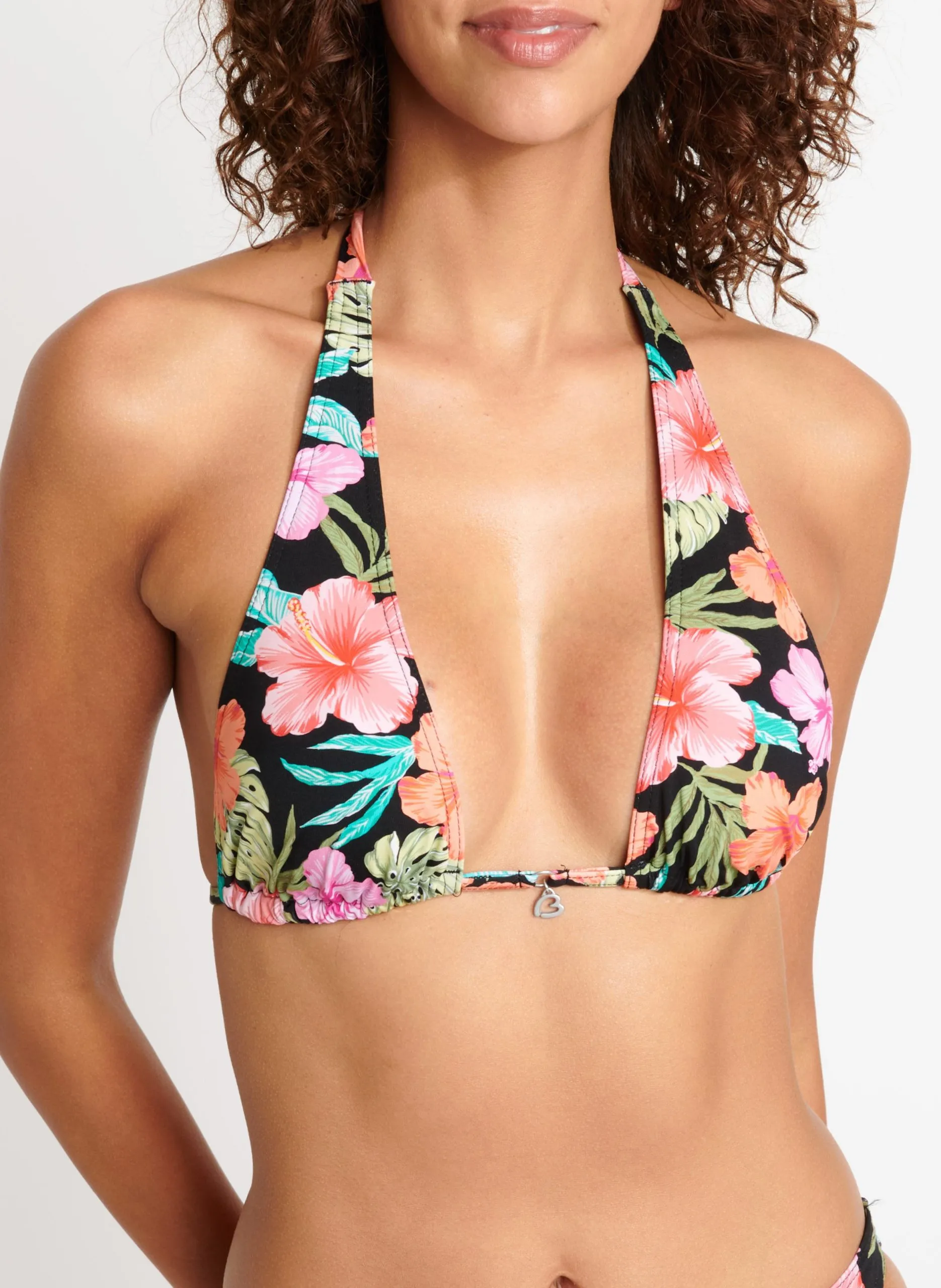 Bedrucktes Bikinioberteil Schwarz TANGO NOELANI