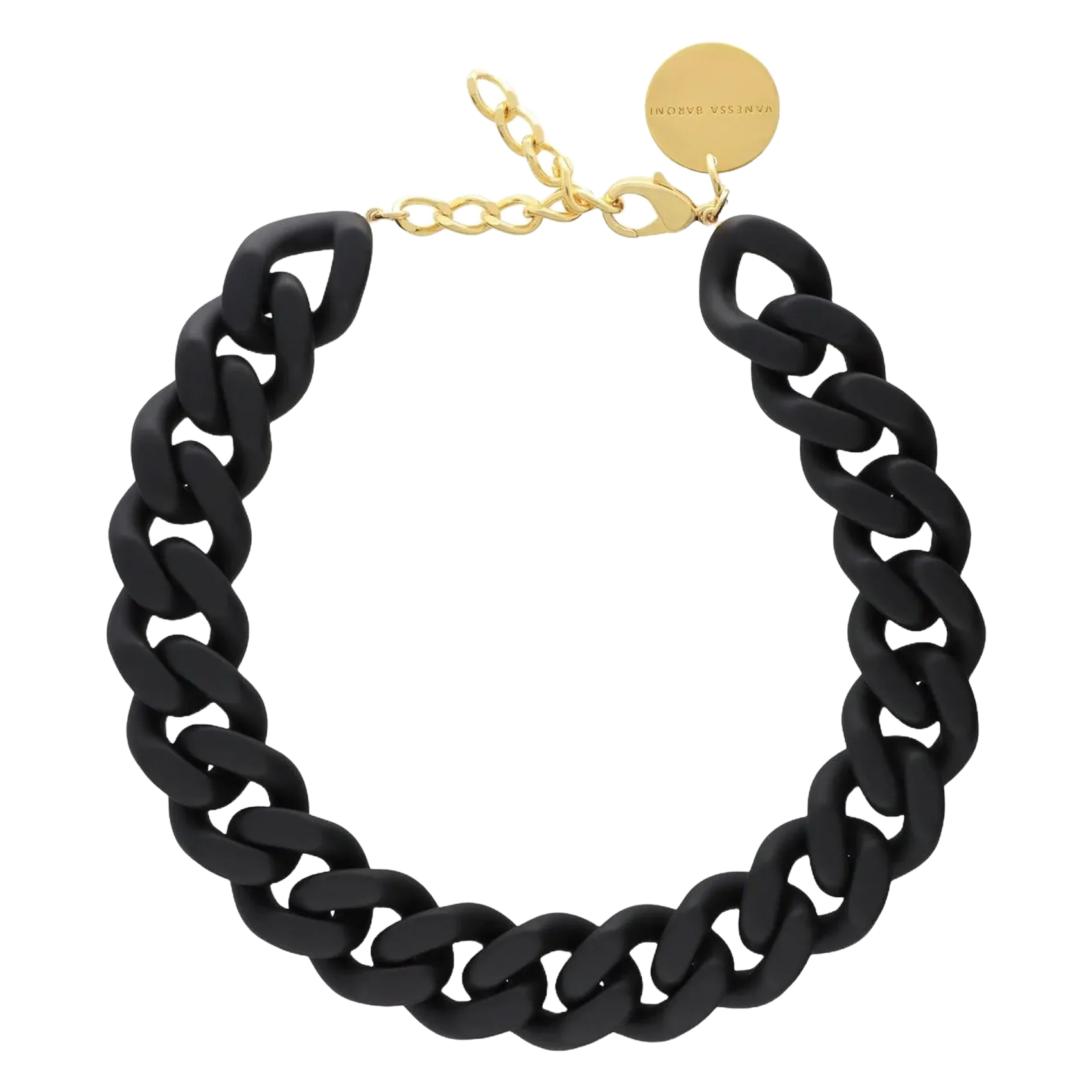 Gliederhalskette Schwarz FLAT CHAIN