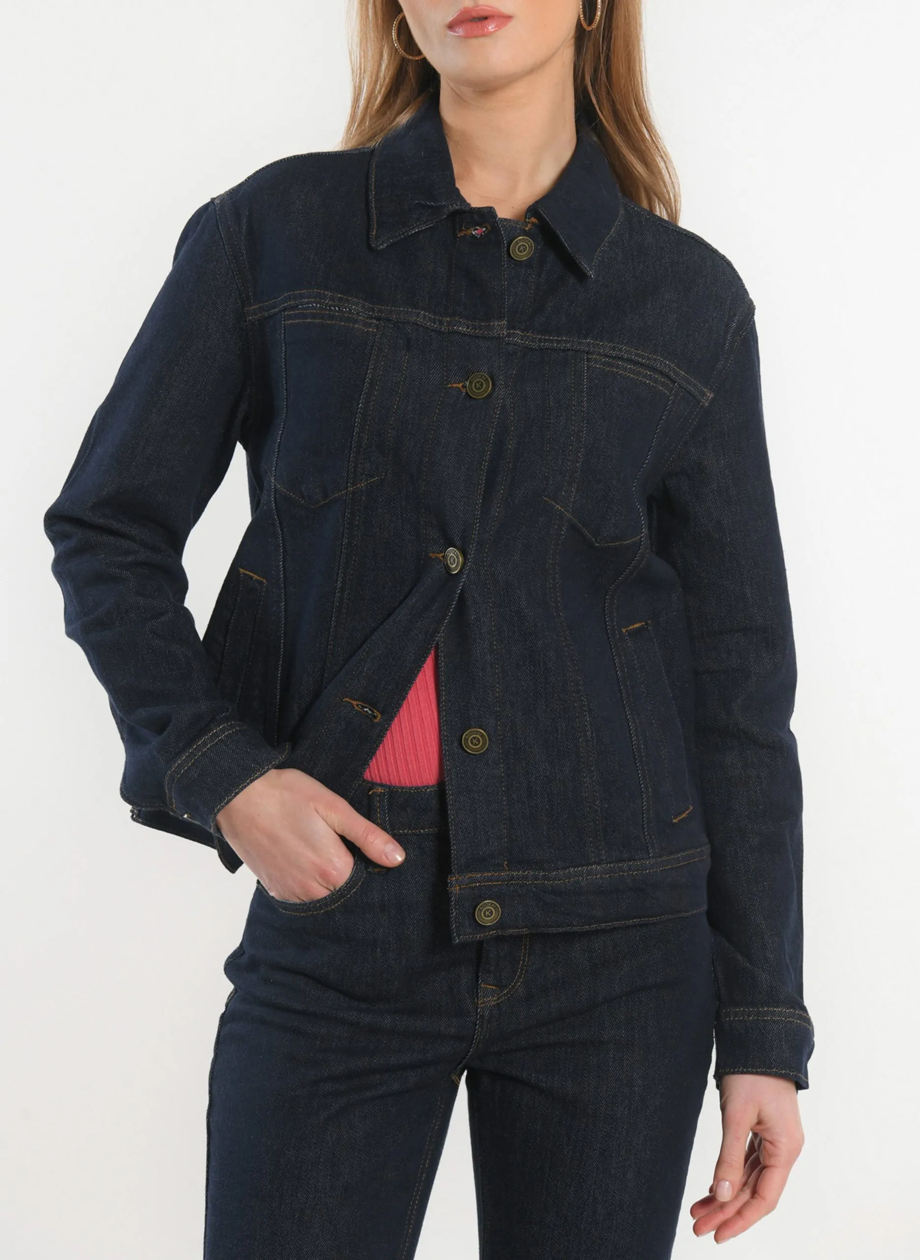 Jeansjacke mit klassischem Kragen Schwarz STACY