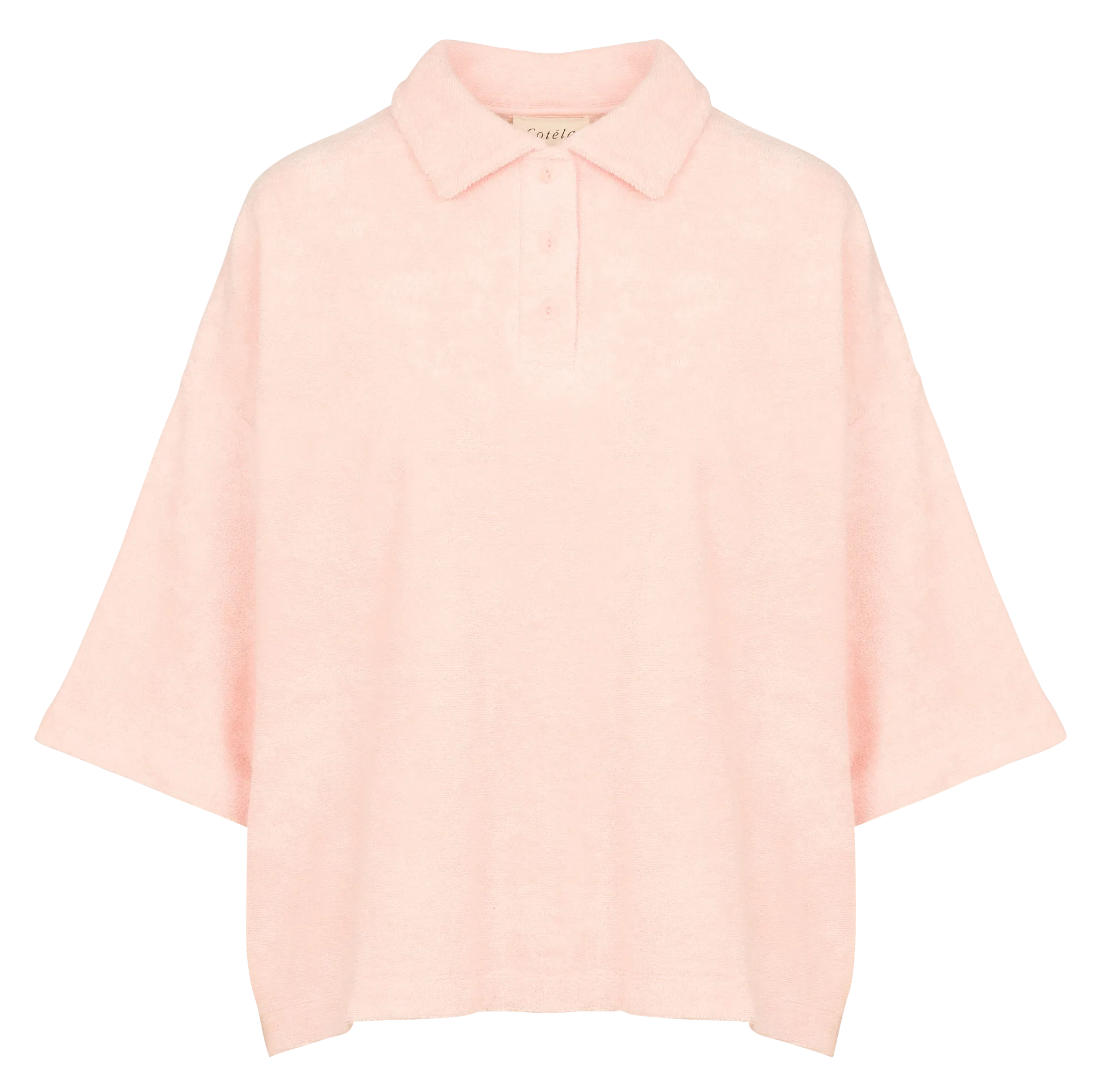 Baumwoll-Frottee-Poloshirt Rot