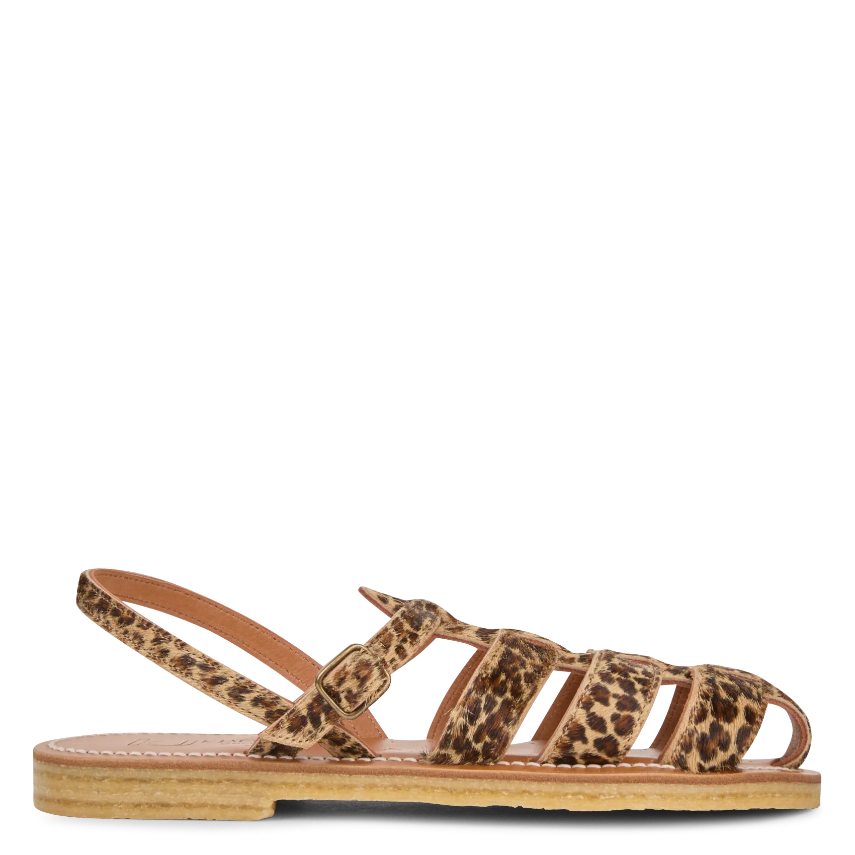 Avarca Berlin - Flache Ledersandalen mit Samt Braun LEMONIA
