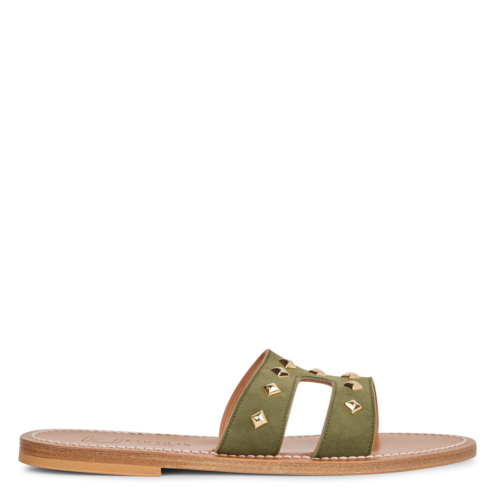 Sandalen mit Leder-Ausschnitten Grun MENANDRE