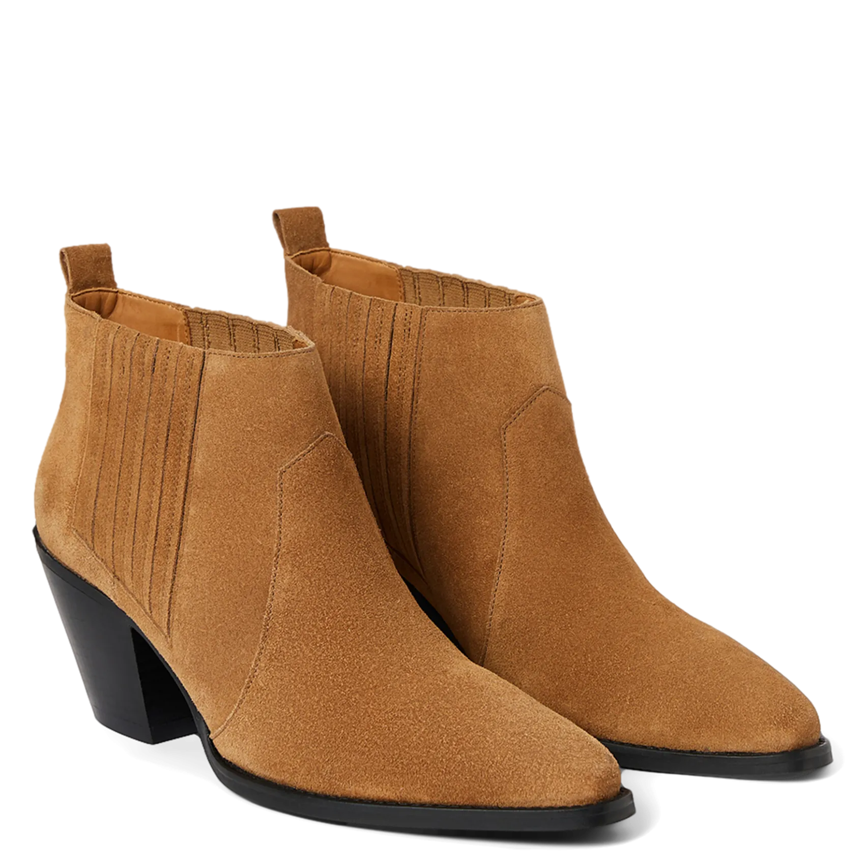 Stiefel aus Veloursleder mit Absatz Braun JESSE