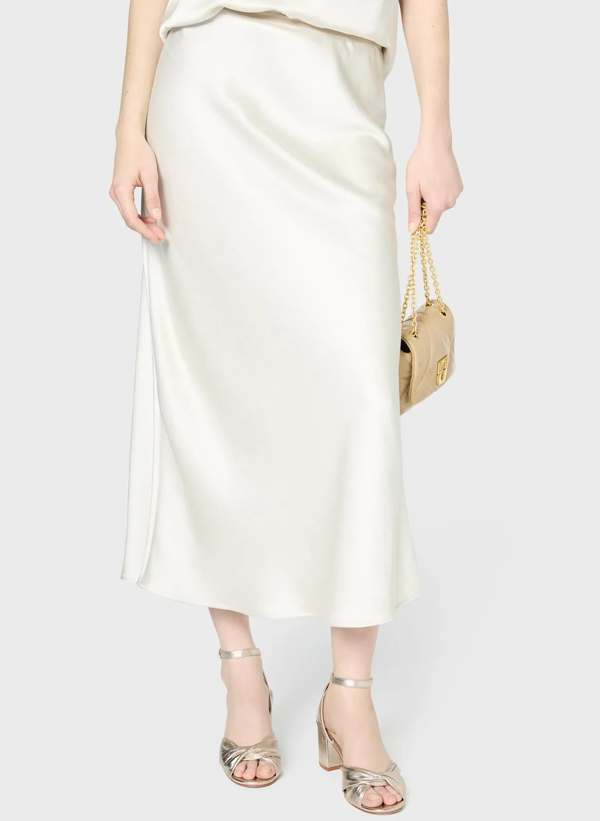 Ausgestellter Maxirock Beige VESANIE