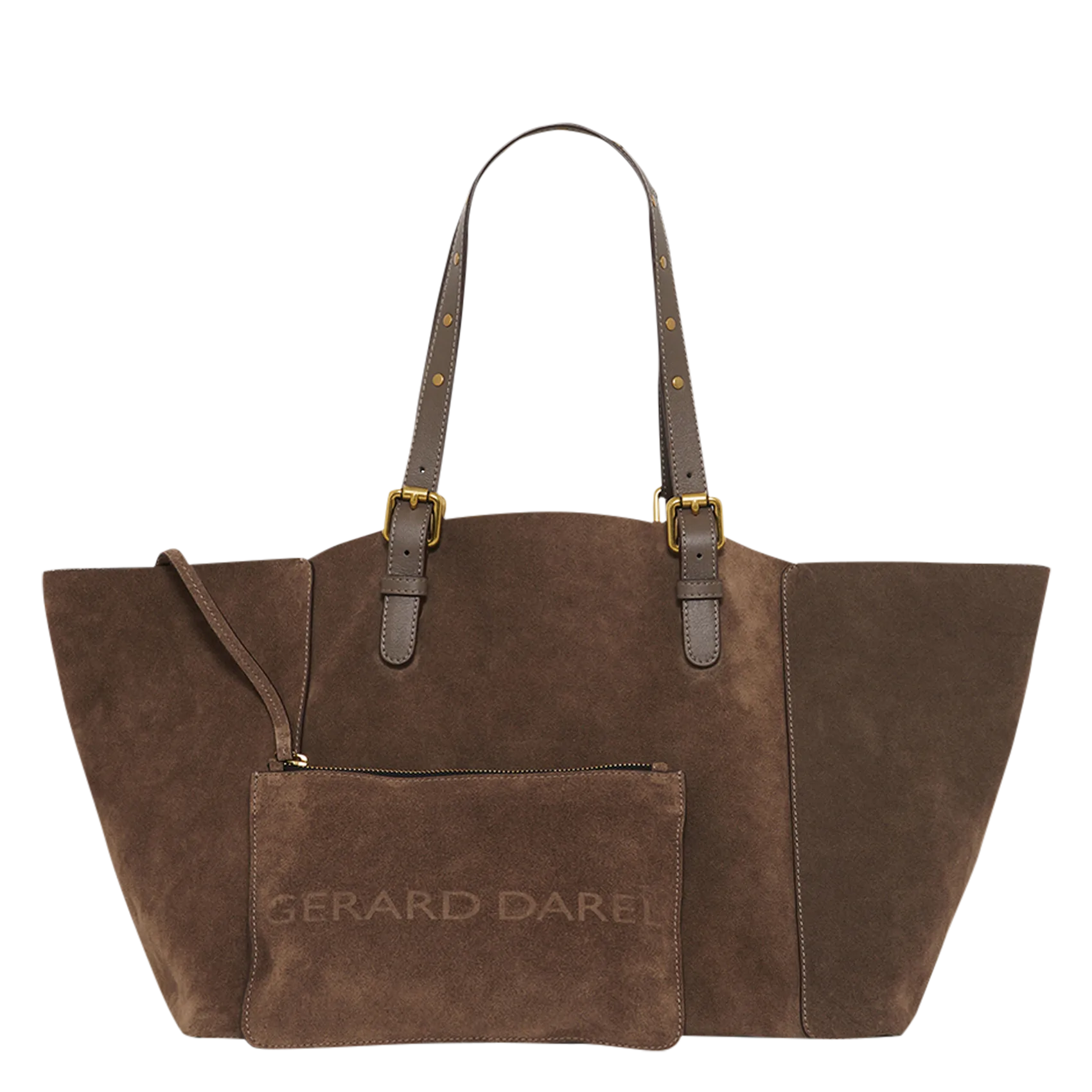 Shopper aus Veloursleder Braun SIMPLE BAG
