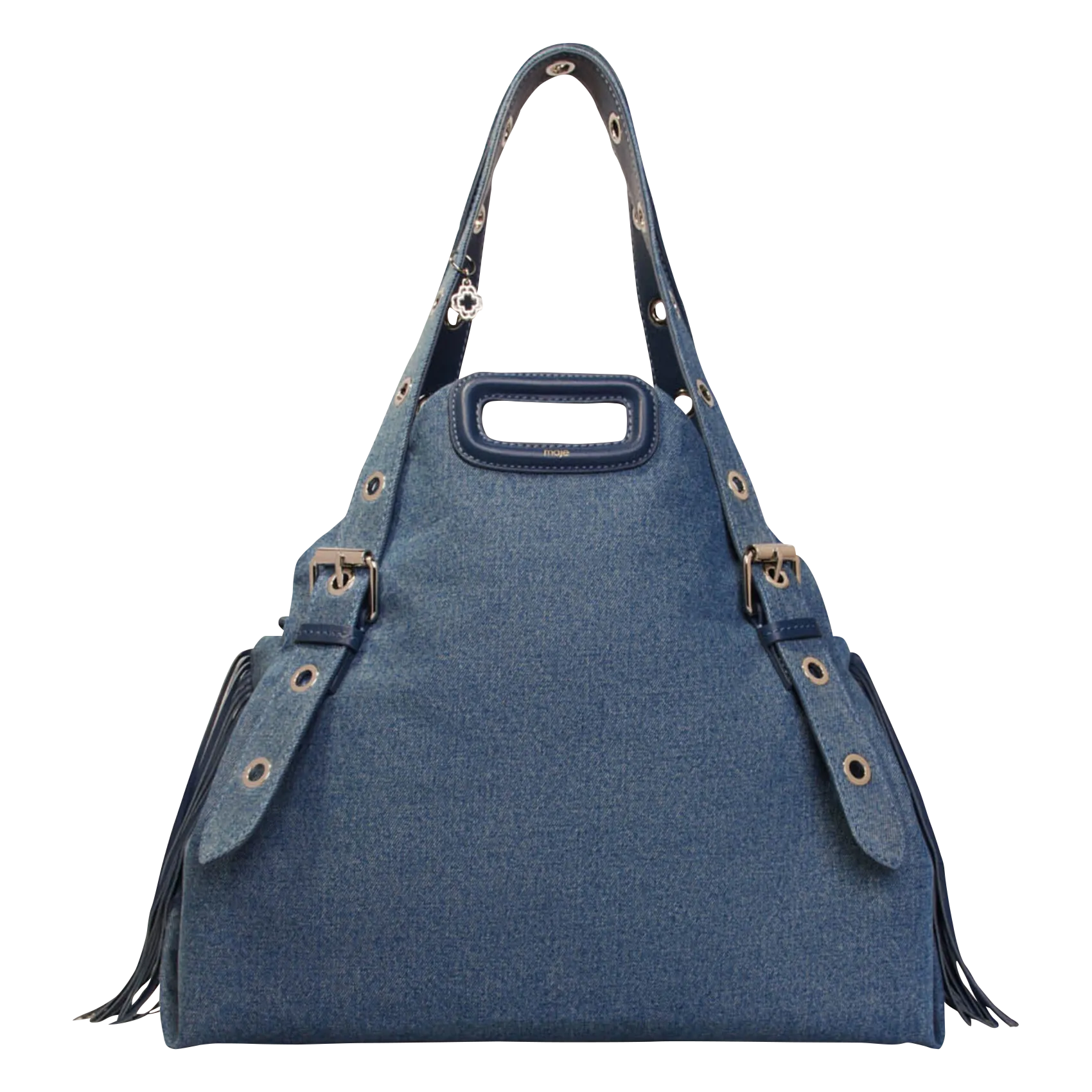 Schultertasche aus Baumwoll-Denim Blau MISS M XL