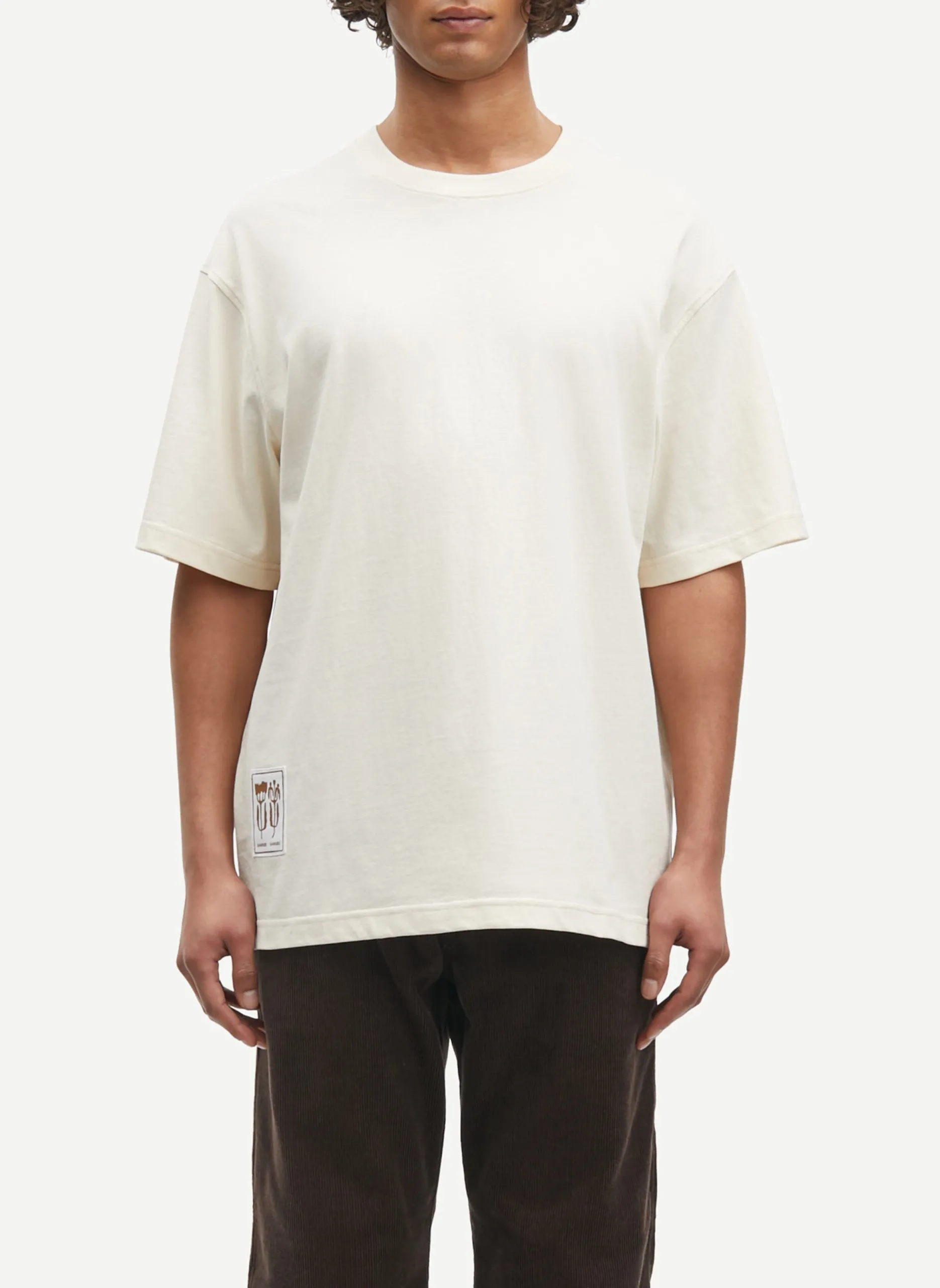 Gerade geschnittenes T-Shirt aus Baumwoll-Mix Beige SAJOURNAL