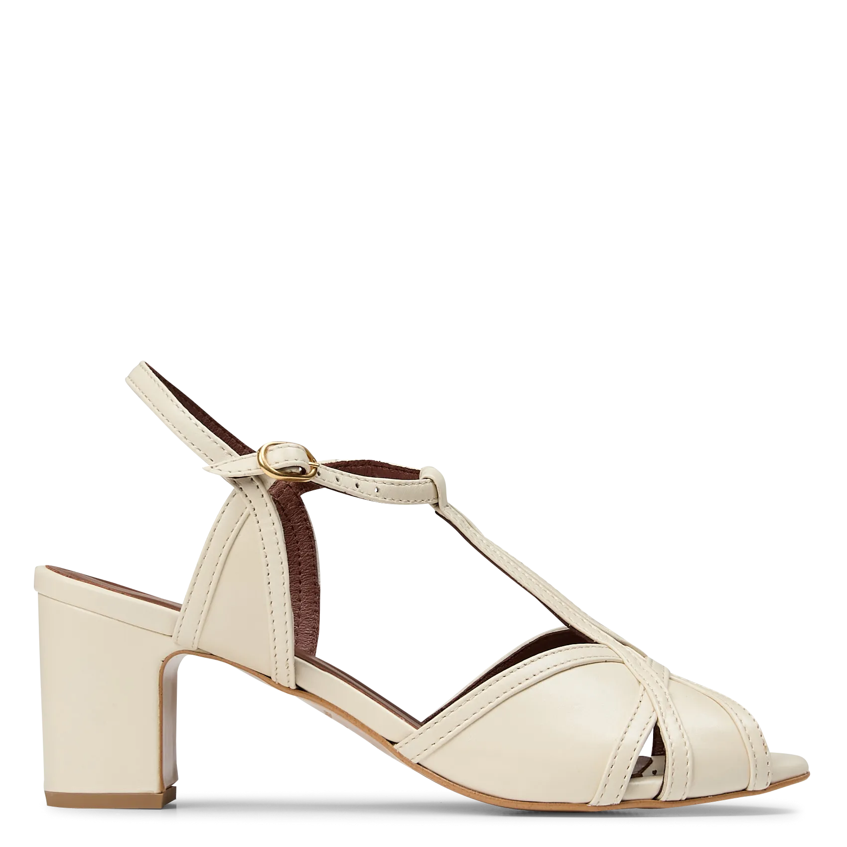 Flache Leder-Mules Beige THERESE 55