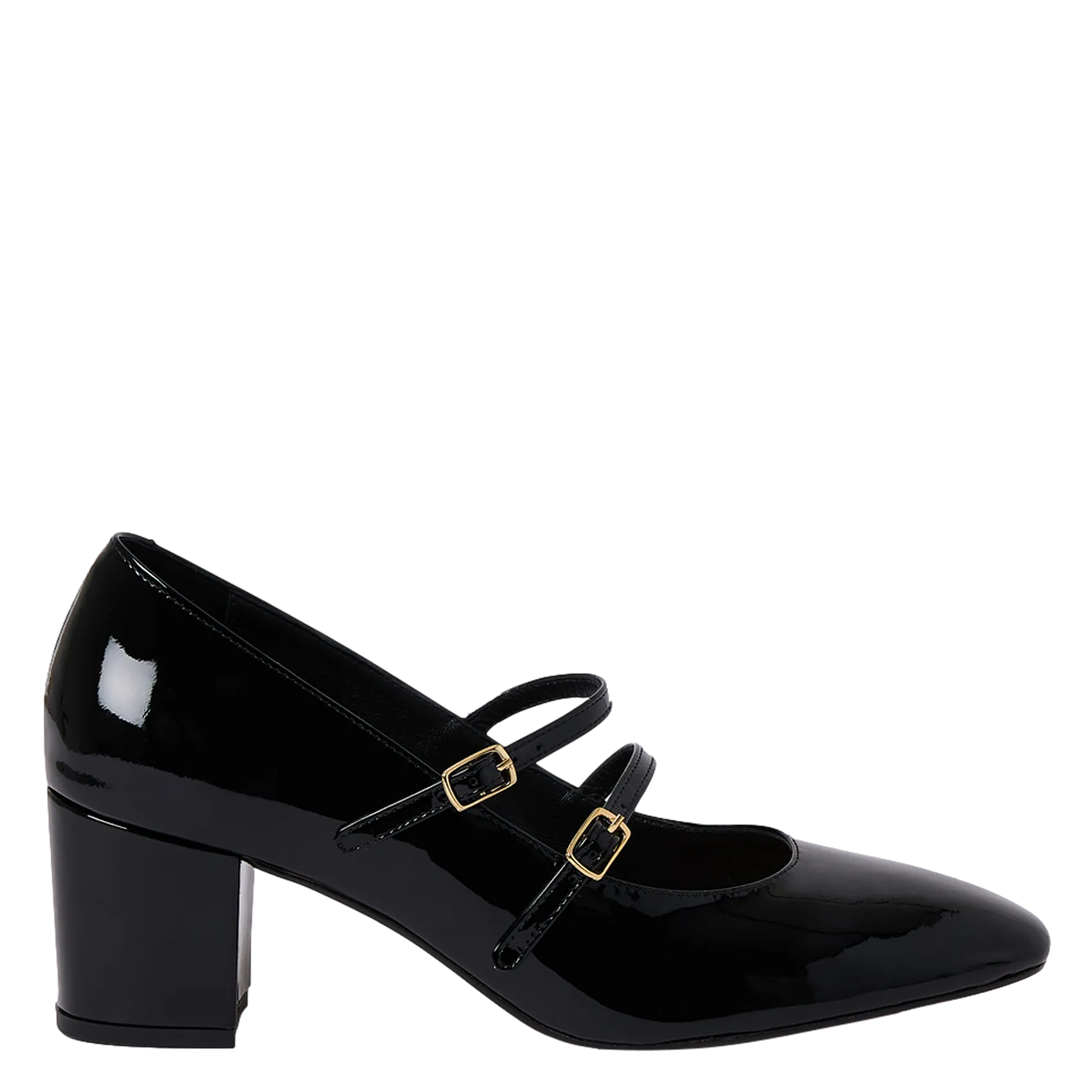 Riemchenpumps aus Leder Schwarz ORIANE