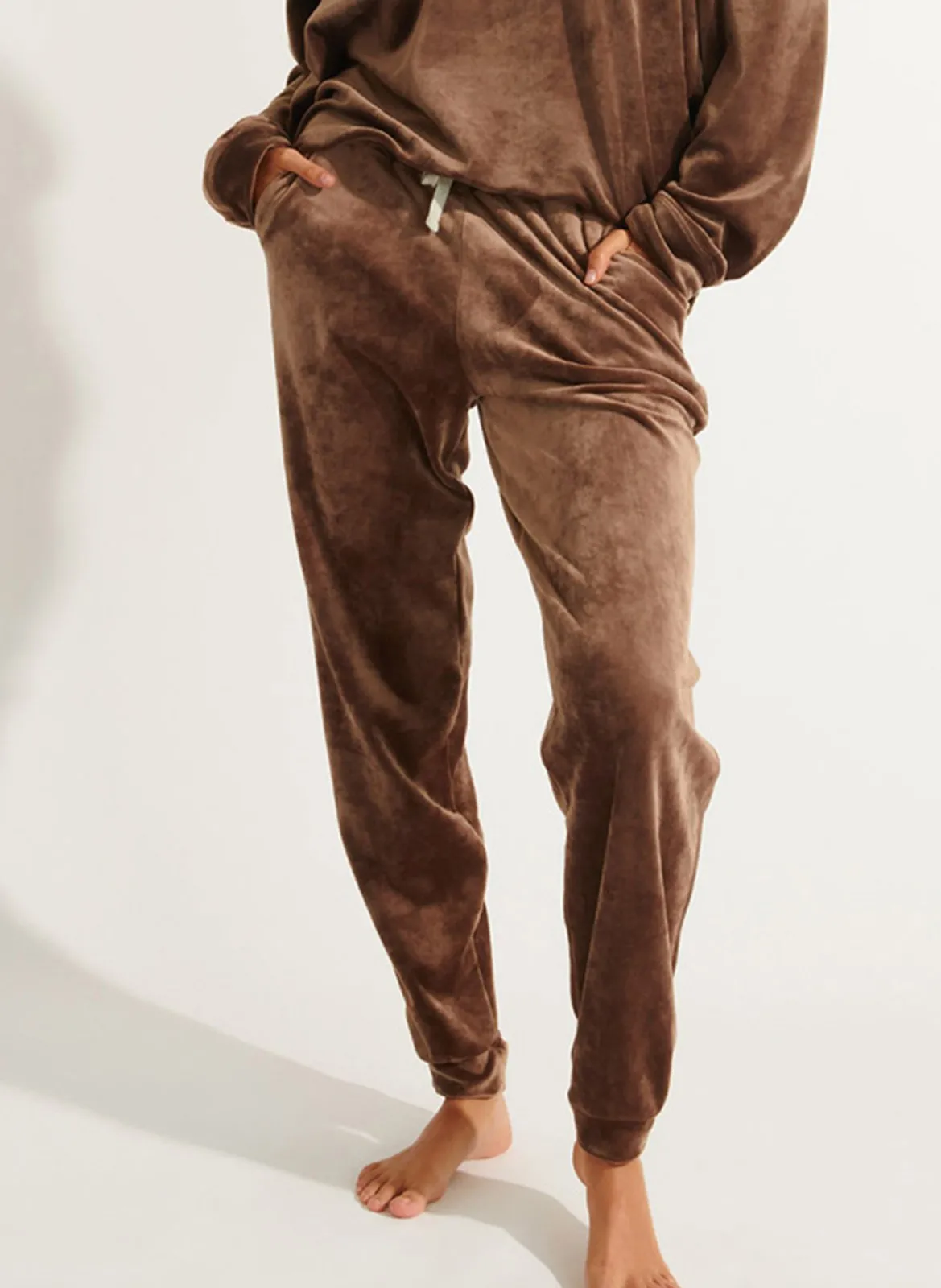 Jogginghose aus Samt Braun QUICK SEALAKE