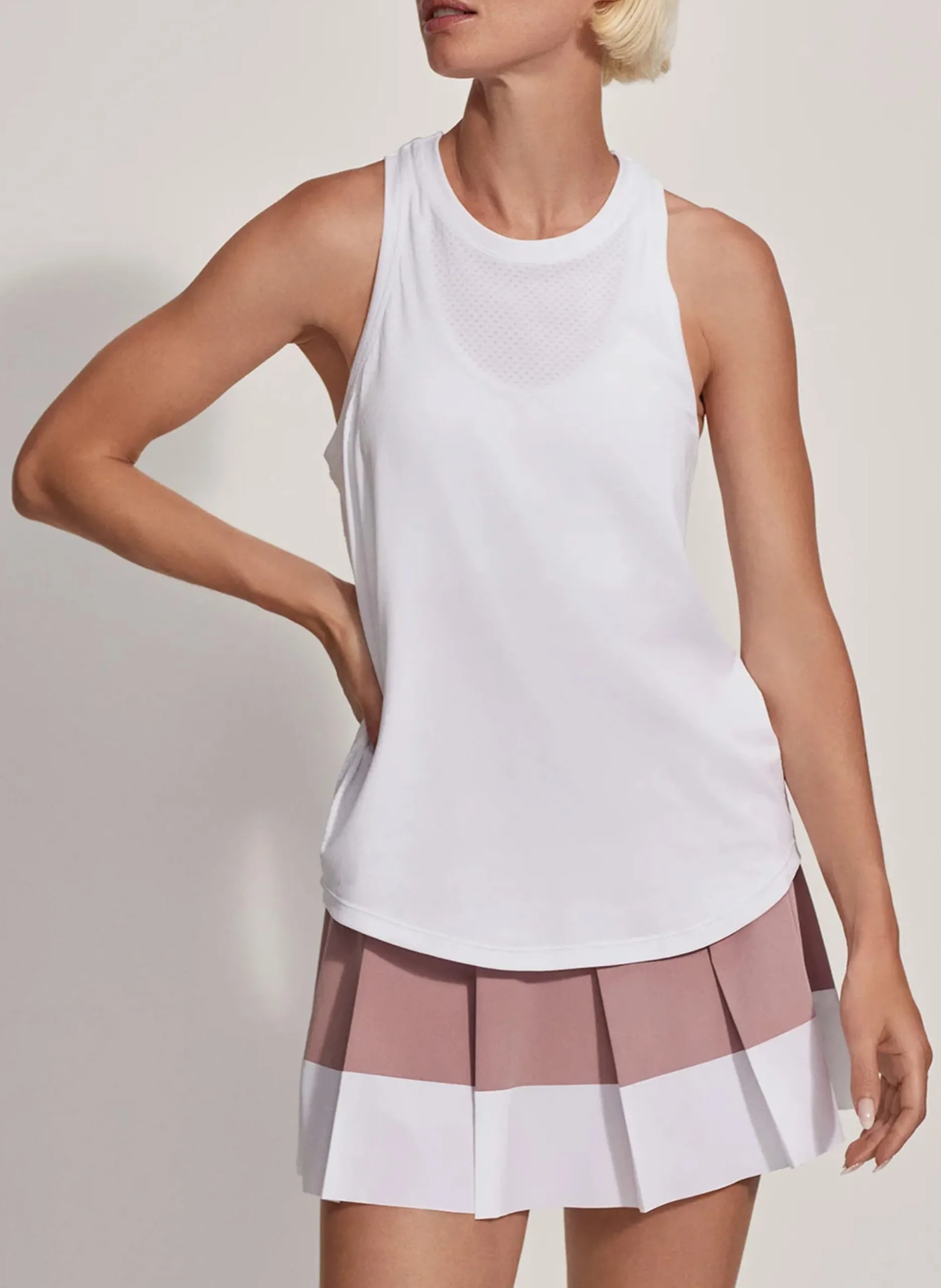 Sport-Tanktop mit V-Ausschnitt Weiss DACEY