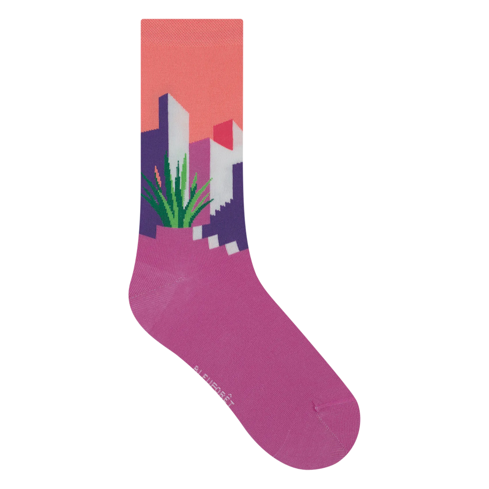 Socken aus Baumwoll-Mix mit Print Violett MEXIQUE