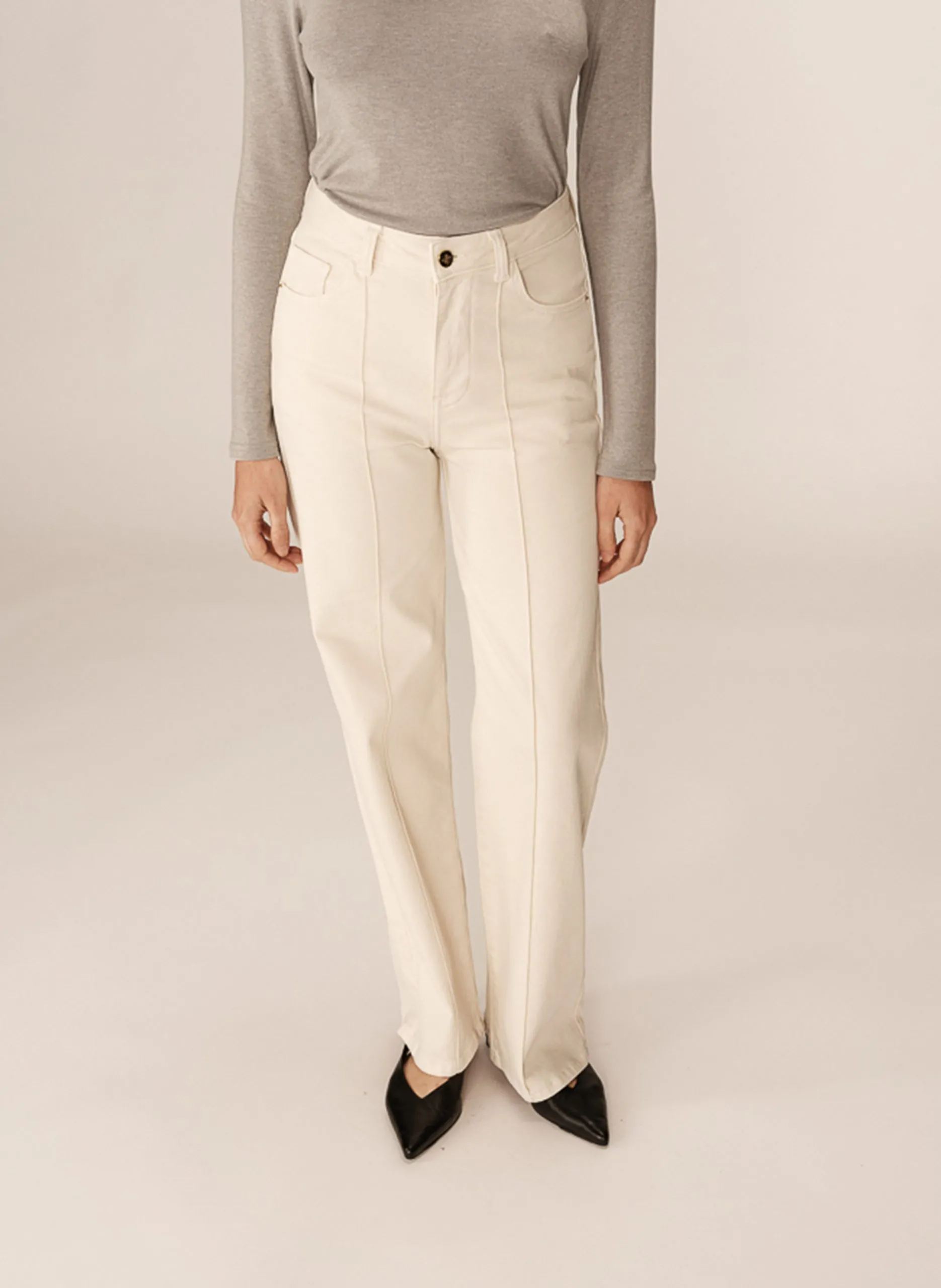 Gerade geschnittene Jeans aus Baumwoll-Mix Weiss JUSTIN