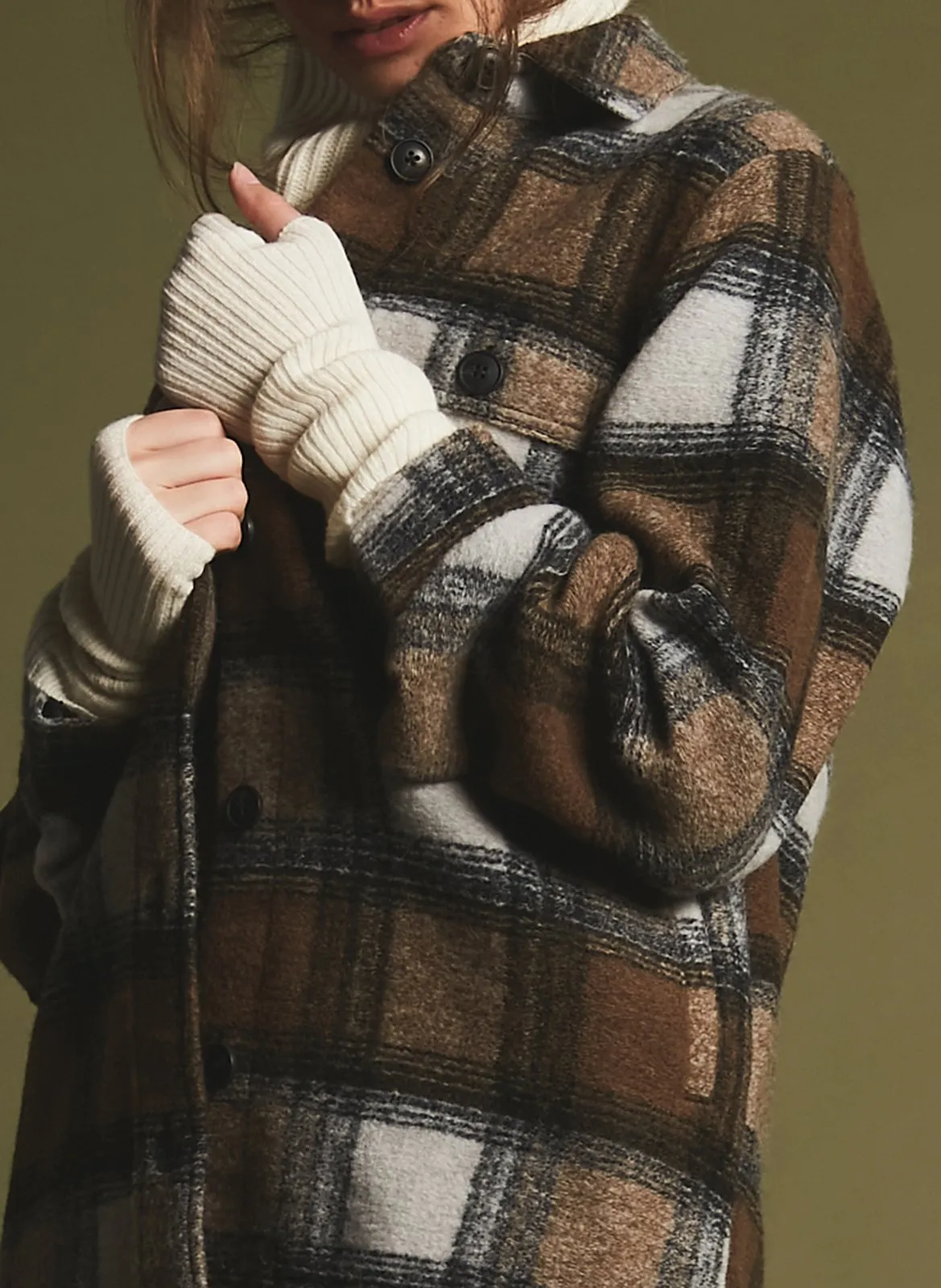 Halbhandschuhe aus Kaschmir Weiss