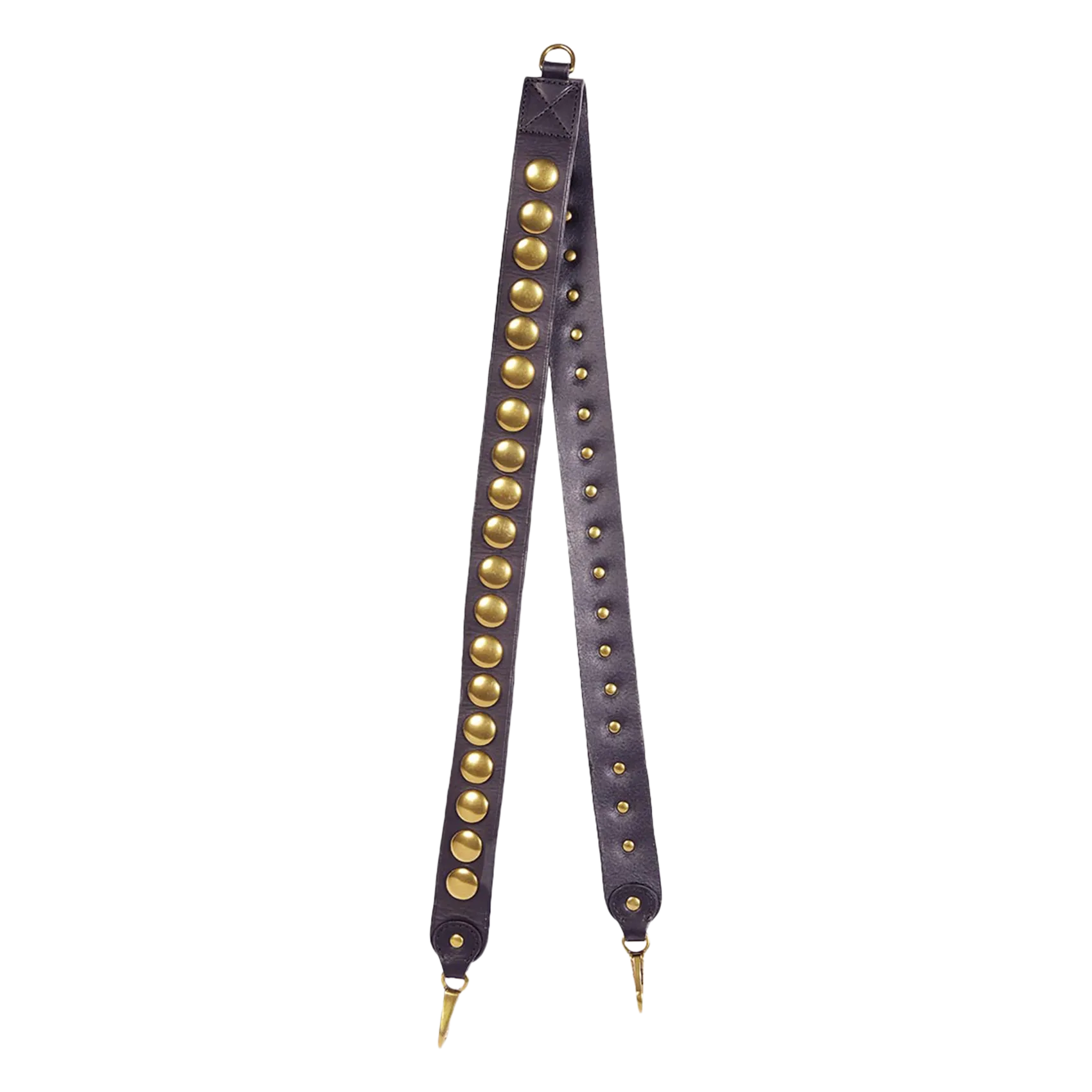 Abnehmbarer Schulterriemen aus Leder mit Nieten Schwarz