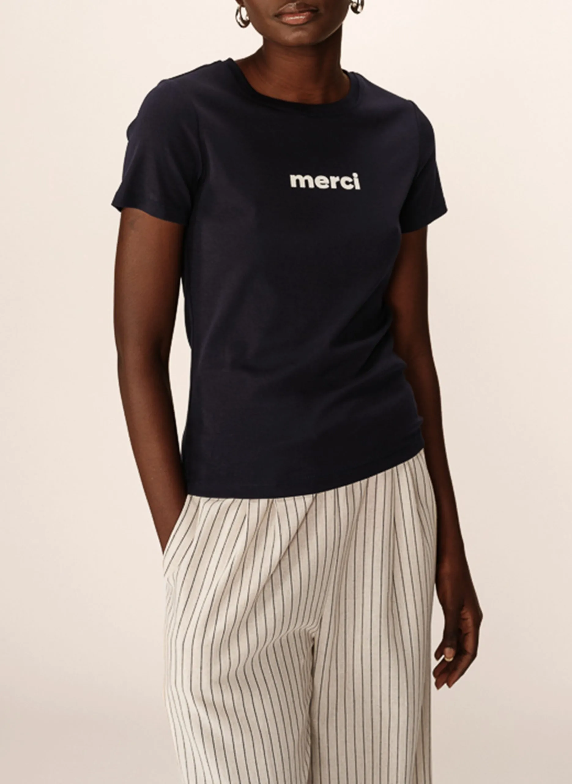 Gerade geschnittenes, kurzärmliges T-Shirt Blau PAPA