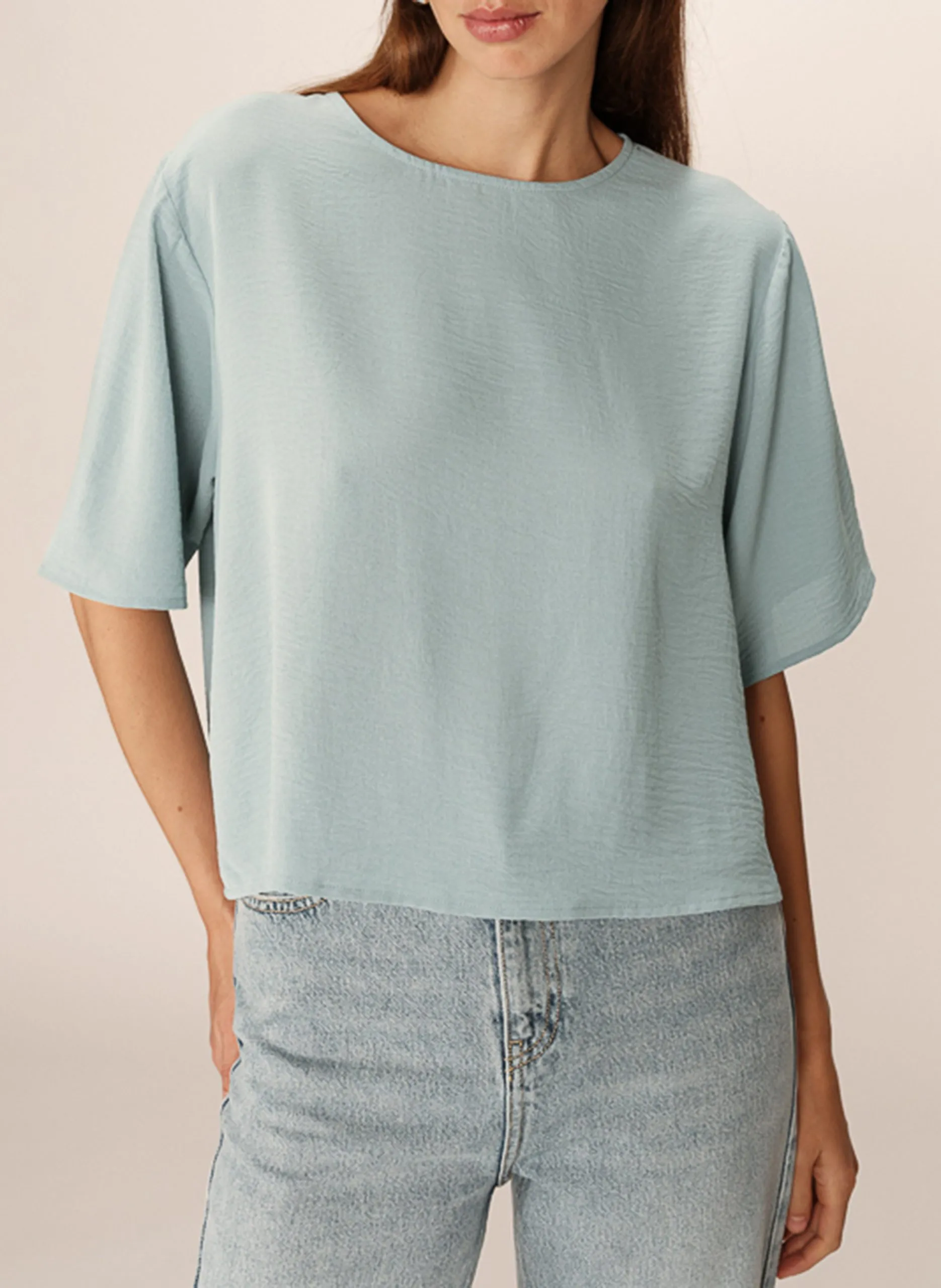 Bedrucktes Viskose-Top Blau PAPRIKA