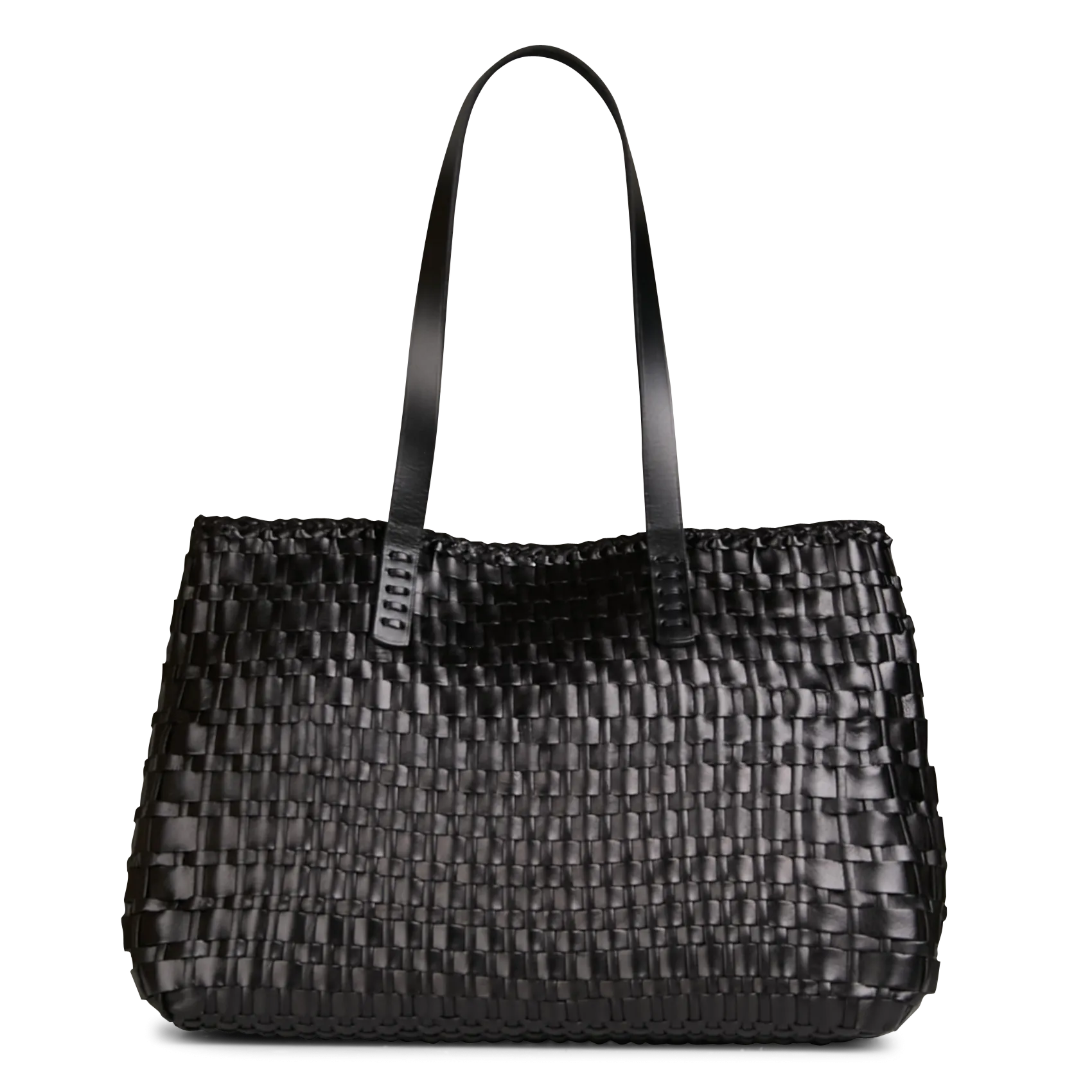 Umhängetasche aus geflochtenem Leder Schwarz SALVAGE