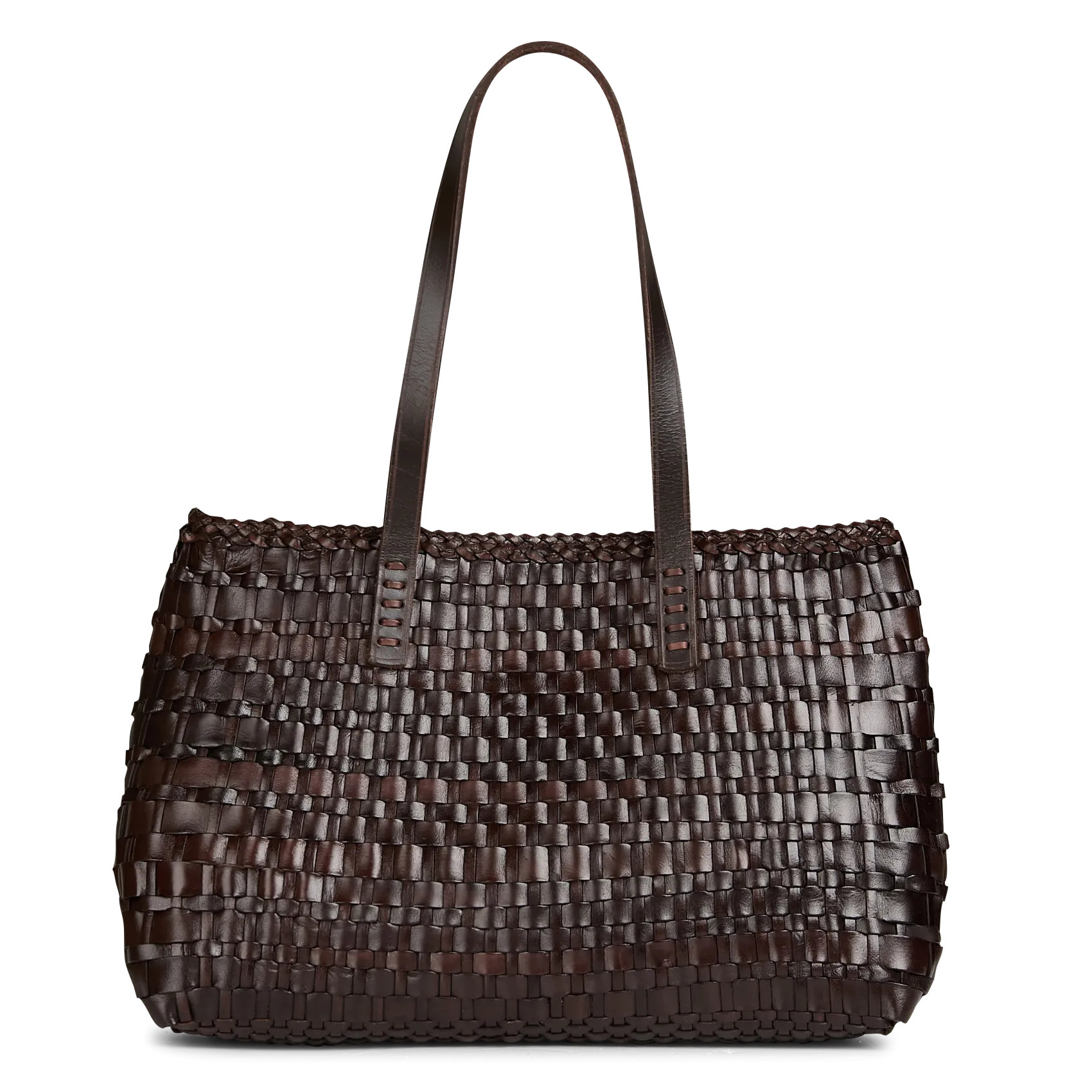 Umhängetasche aus geflochtenem Leder Braun SALVAGE