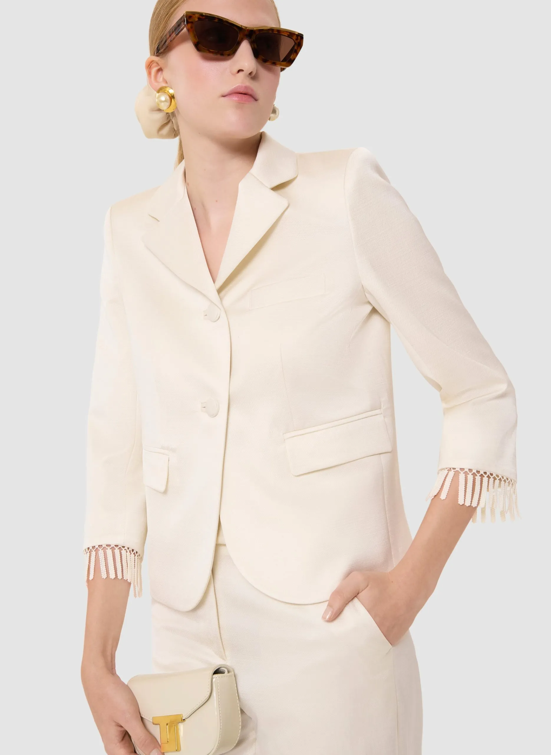 Satinierter Blazer Beige VALENSOLE